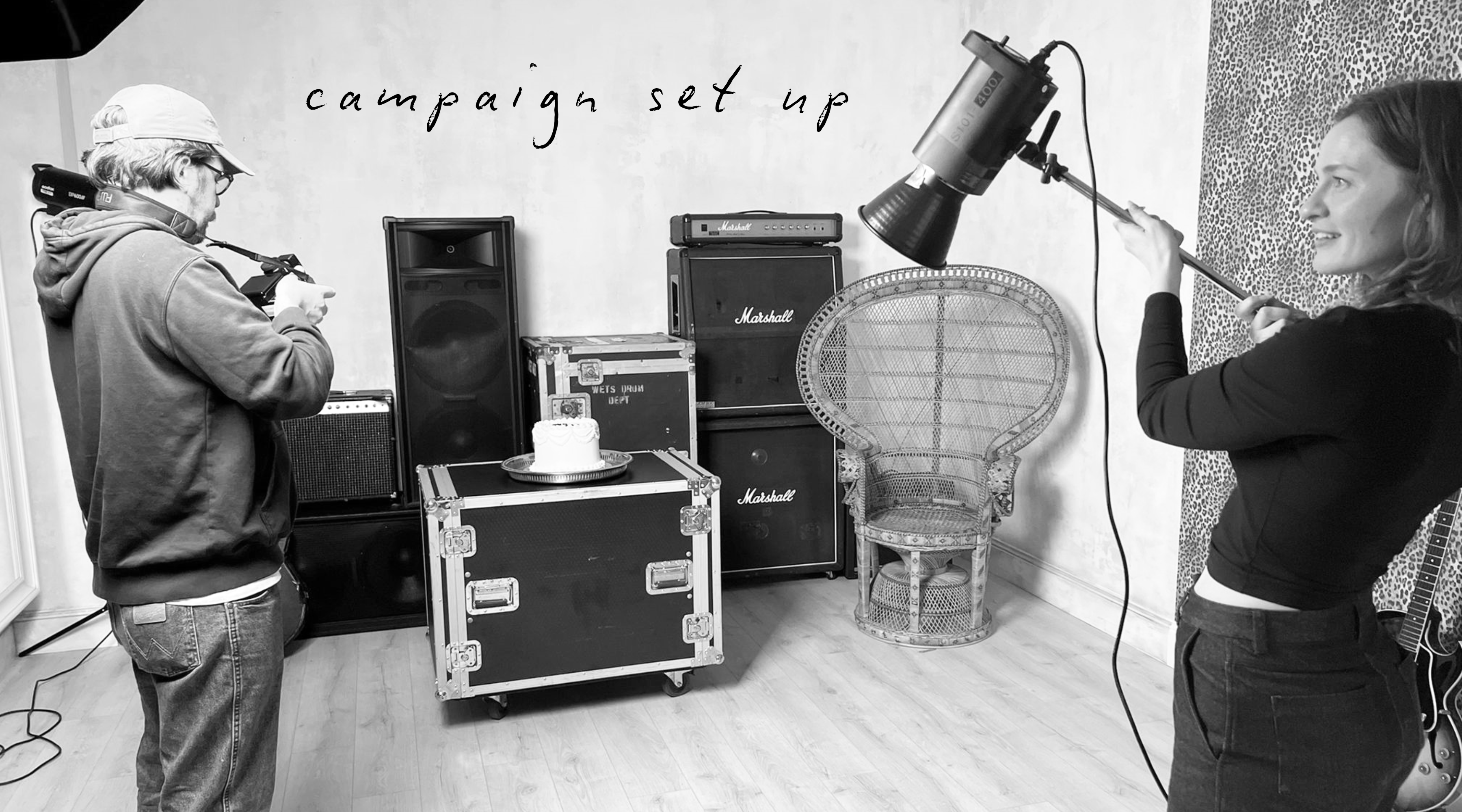 On set with Little Lies, Tom Mitchell and campaign set up.