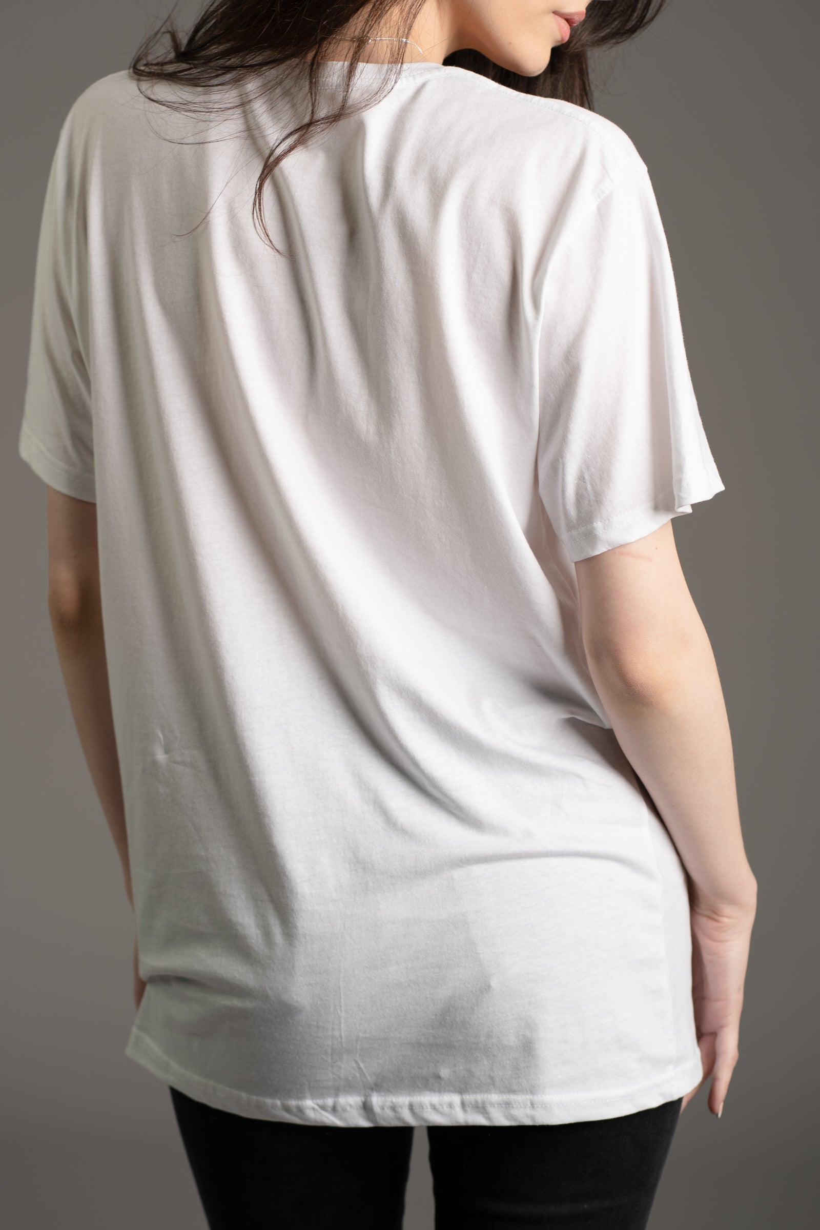 Plain white, back view of the Bruce Springsteen Born in the USA Band Tee from Little Lies collection