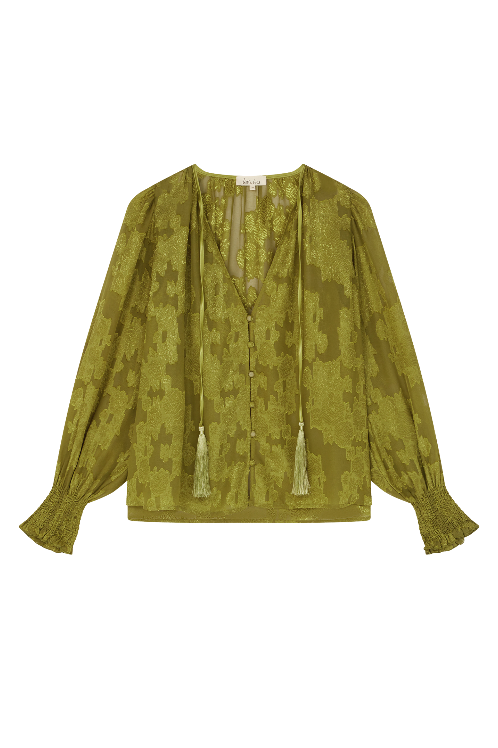 Cassia Olive Chiffon Smock Top