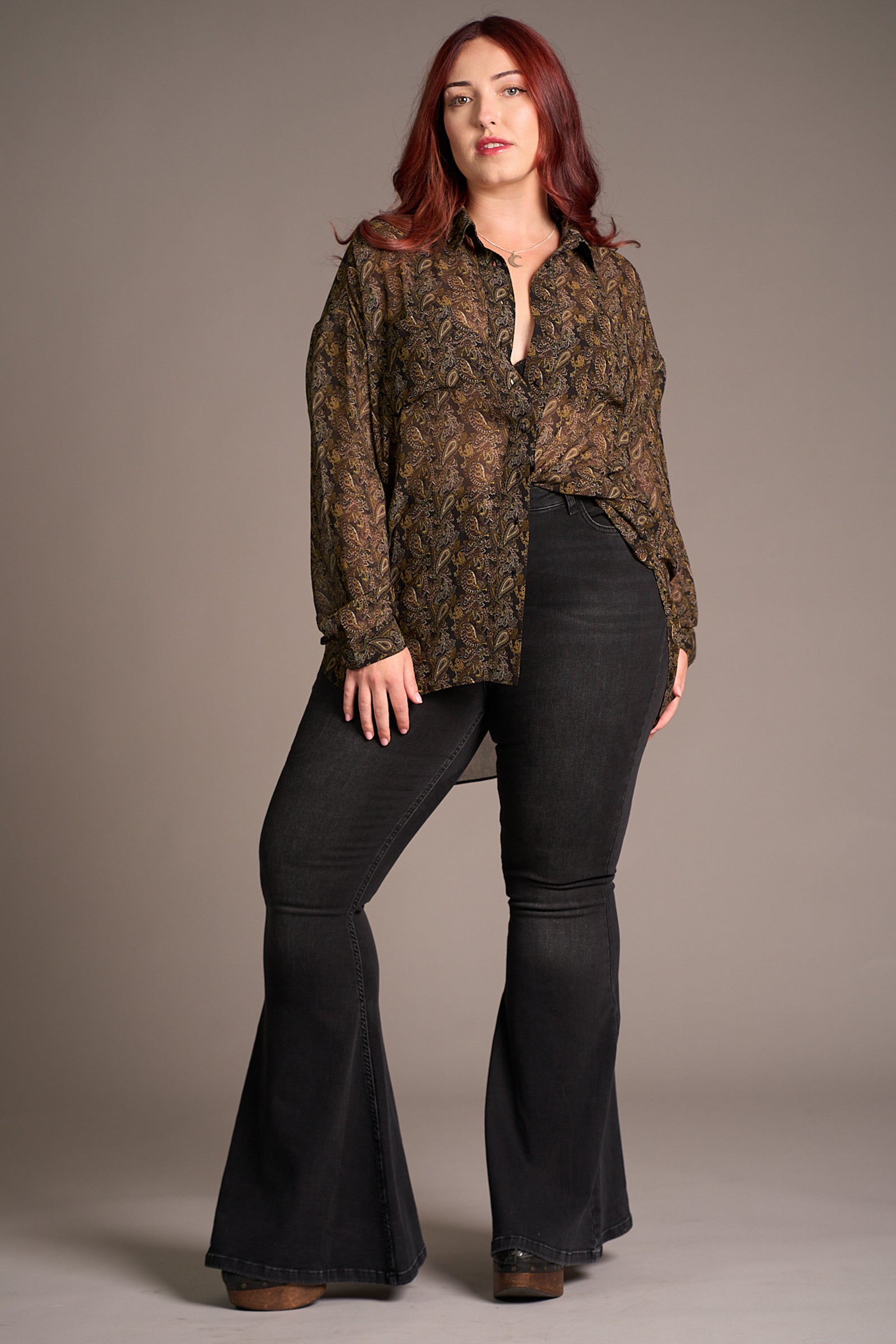 Cinnamon Girl Paisley Chiffon Shirt