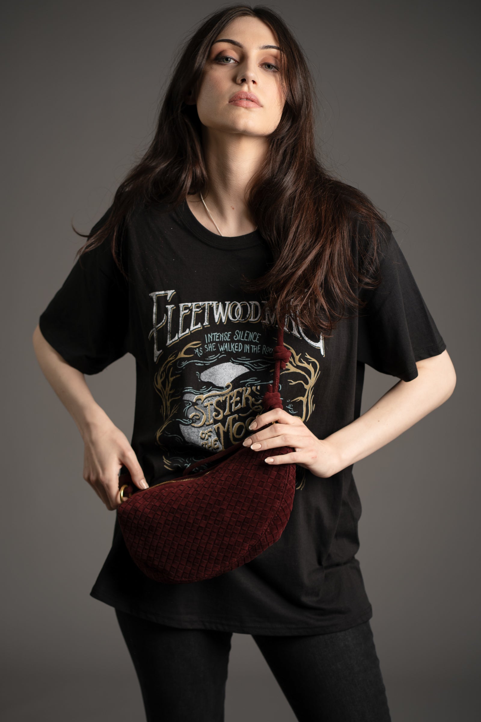 Cora Burgundy Braided Bag