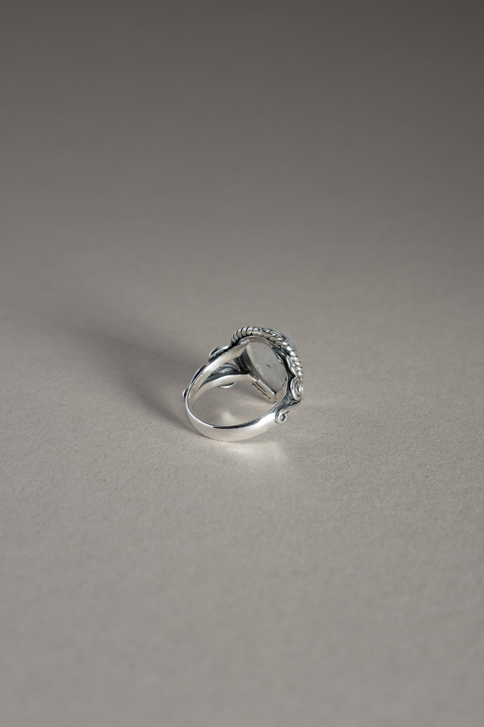 Sterling Silver Rainbow Moonstone Tear Drop Ring