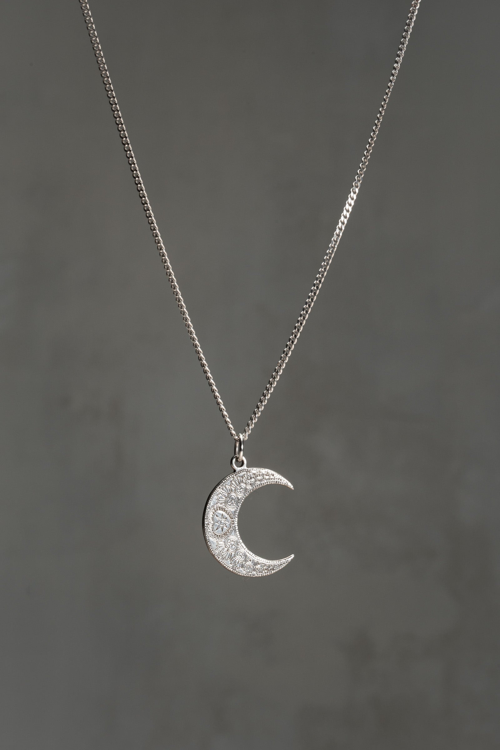 Sterling Silver Crescent Moon Pendant