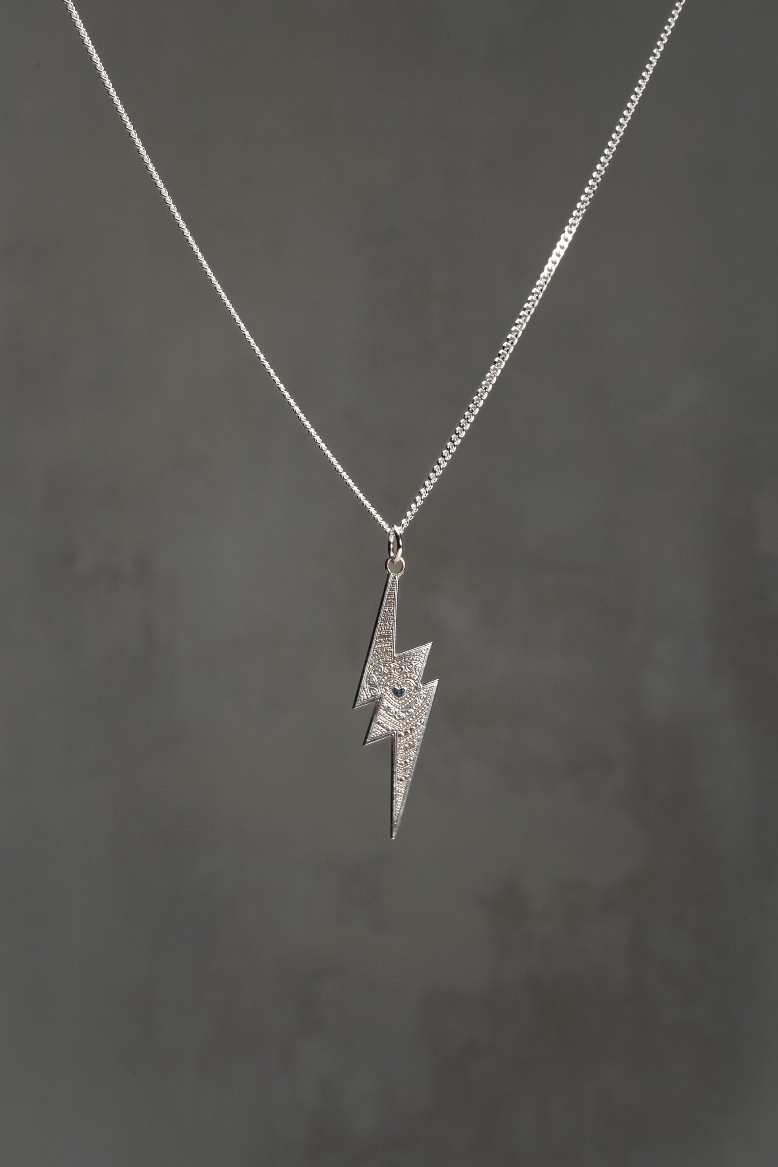 Sterling Silver Lightning Pendant