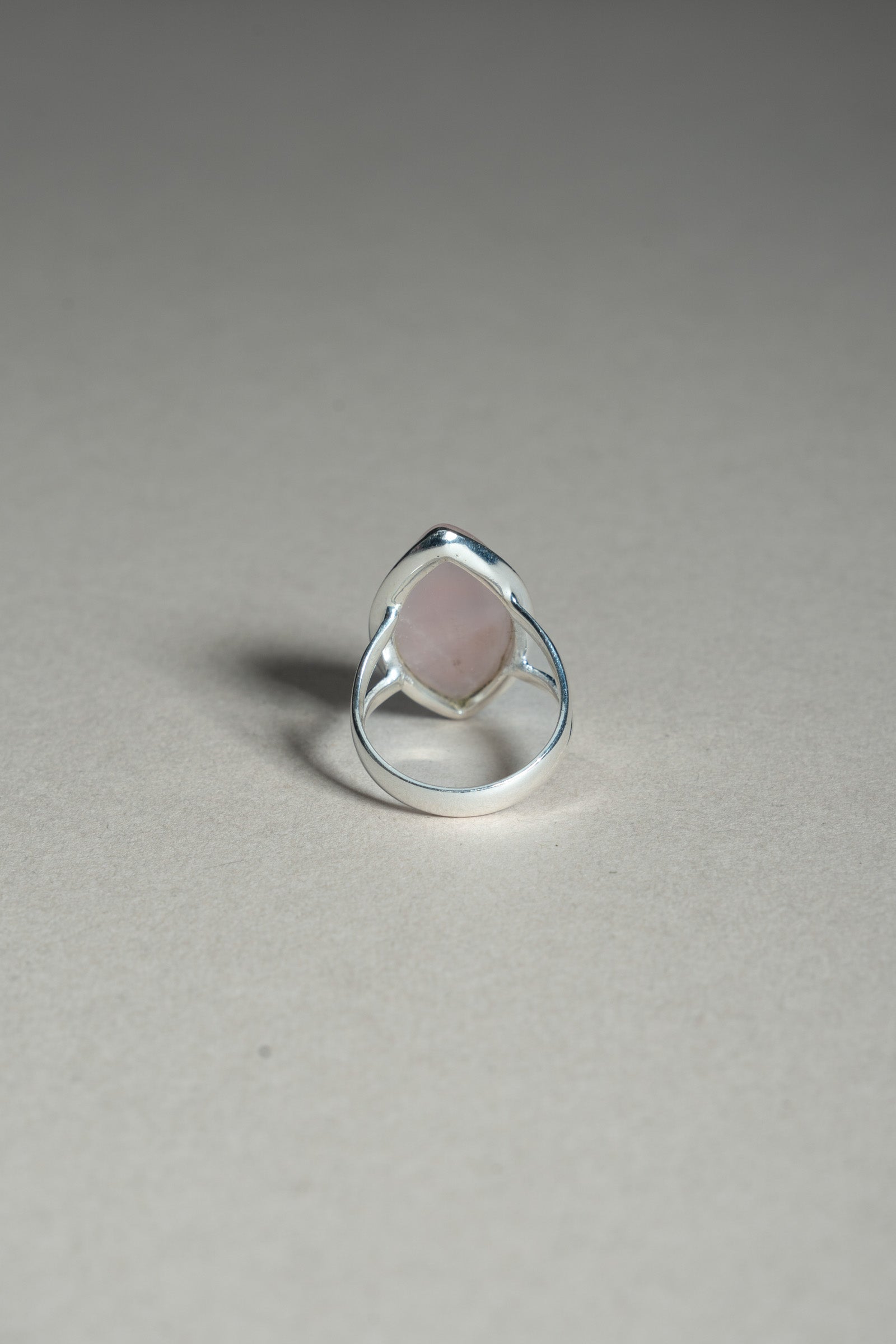 Sterling Silver Rose Quartz Marquise Ring