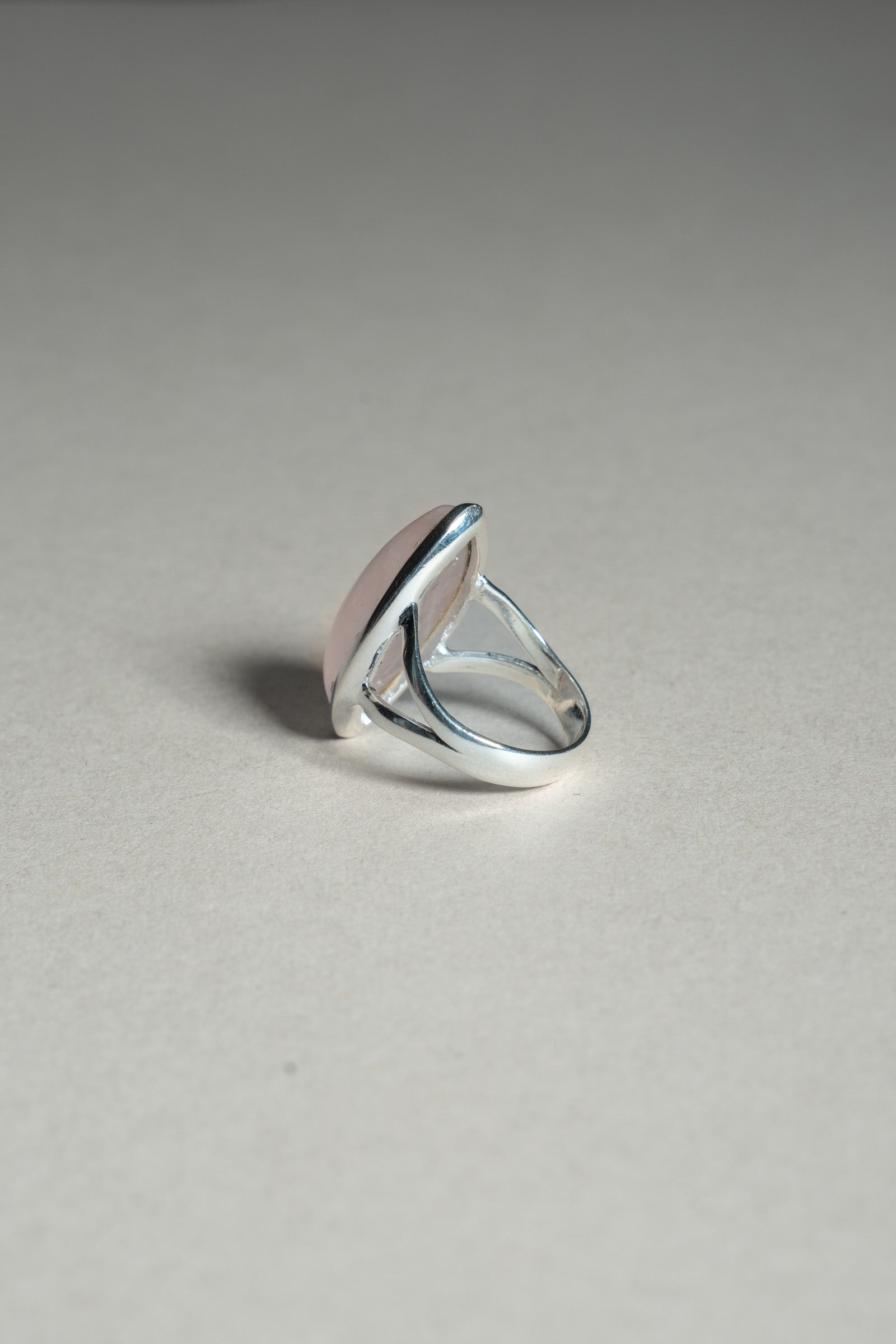 Sterling Silver Rose Quartz Marquise Ring