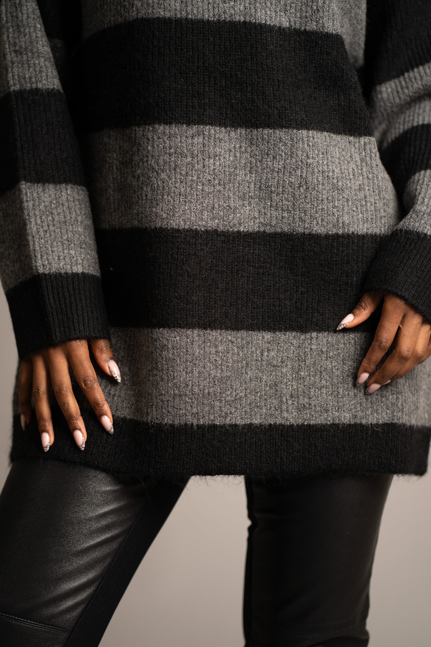 Kurt Charcoal Striped Knit