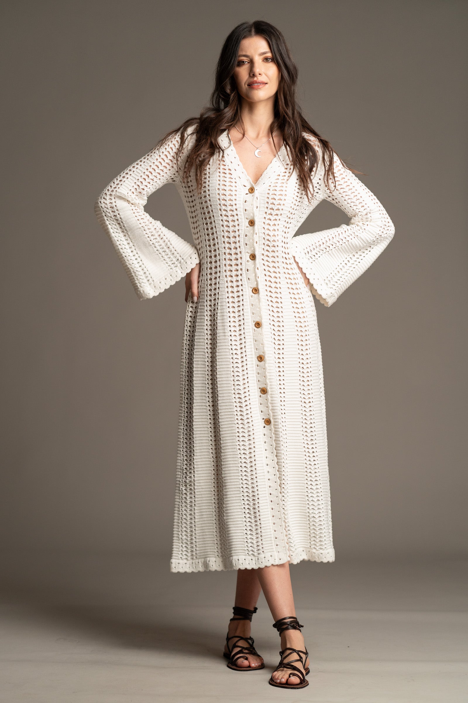 Marianne Ivory Knitted Maxi Dress