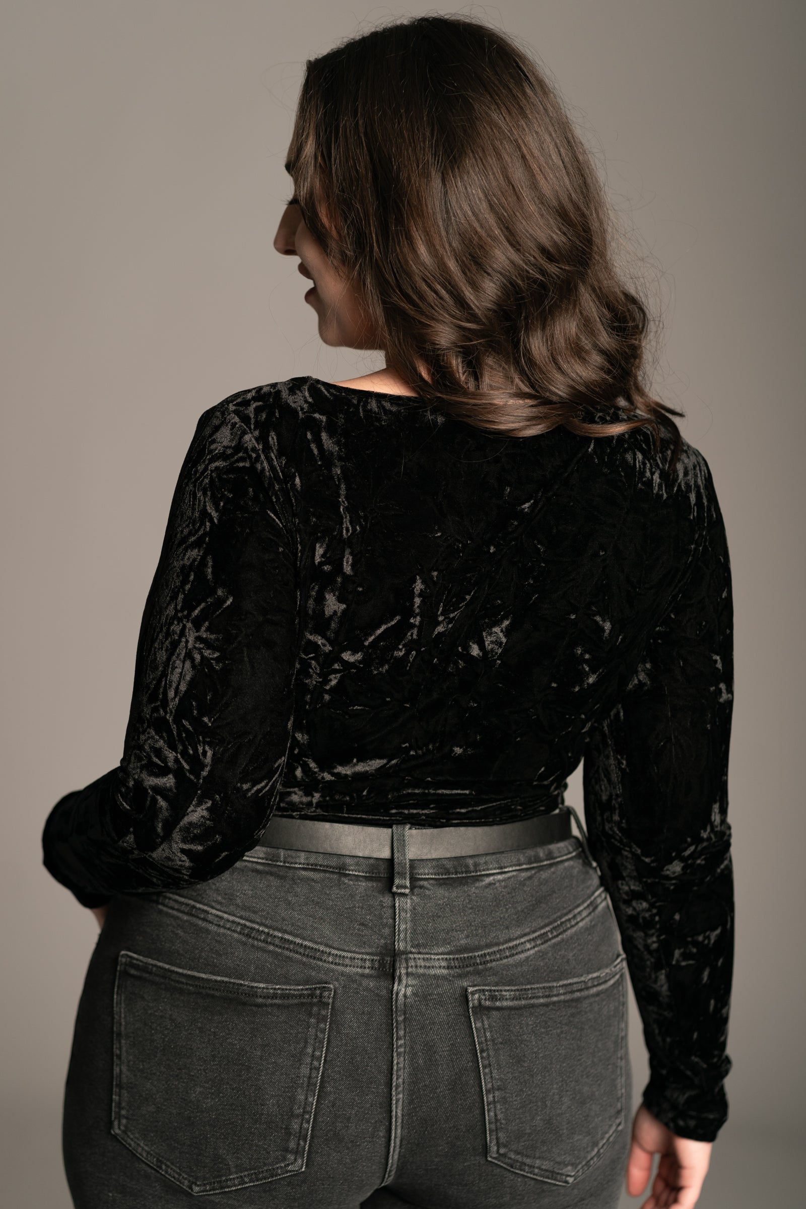 Sky On Fire Black Velvet Bodysuit