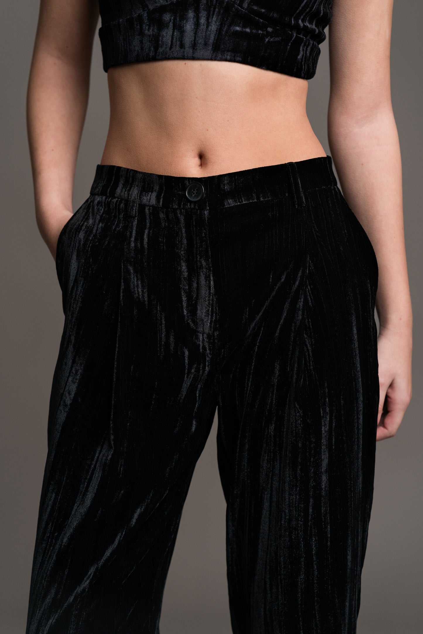 Jagger Black Velvet Pants