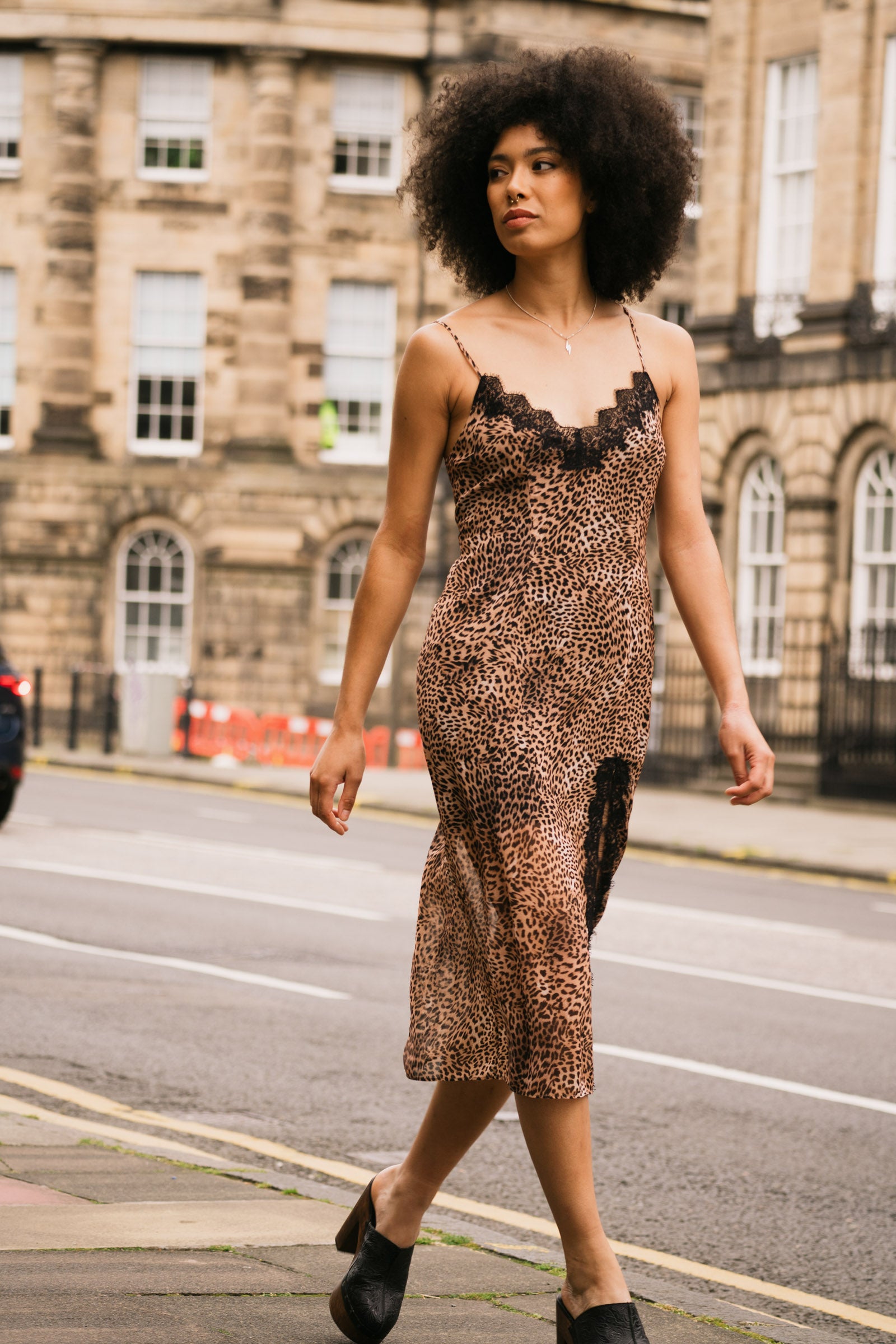 green satin leopard print dress LTS Tall Khaki Green Leopard Print Satin Midi Dress