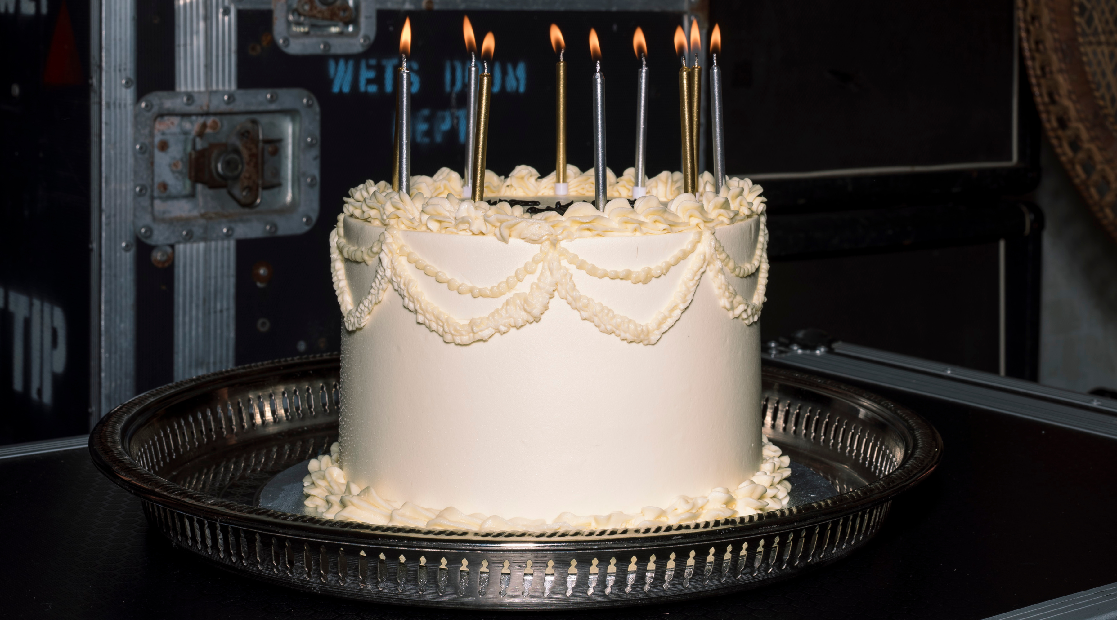 Little Lies 10th birthday Cake on Flight Case.