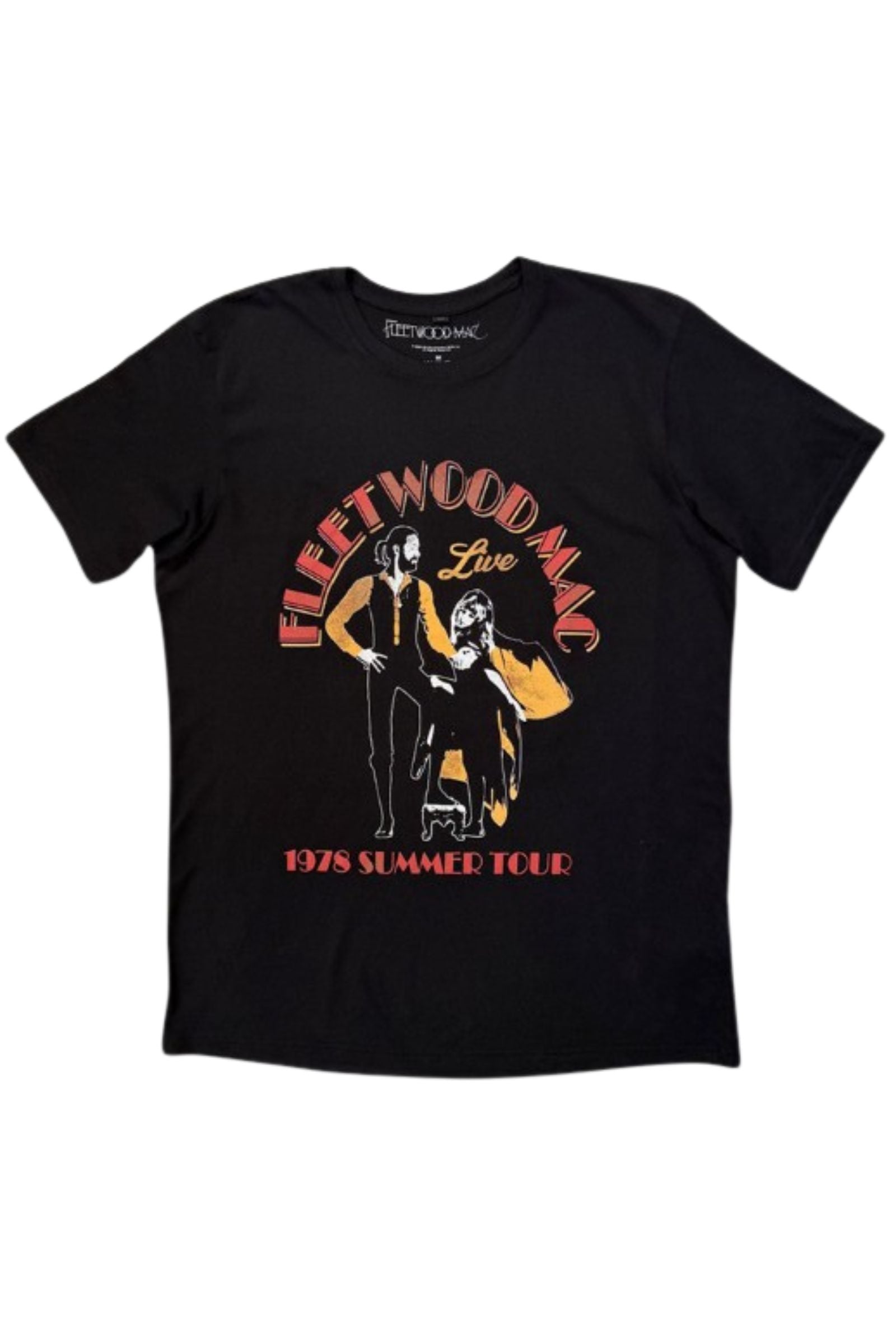 Front ghost image of the Fleetwood Mac Summer Tour band t-shirt in black.