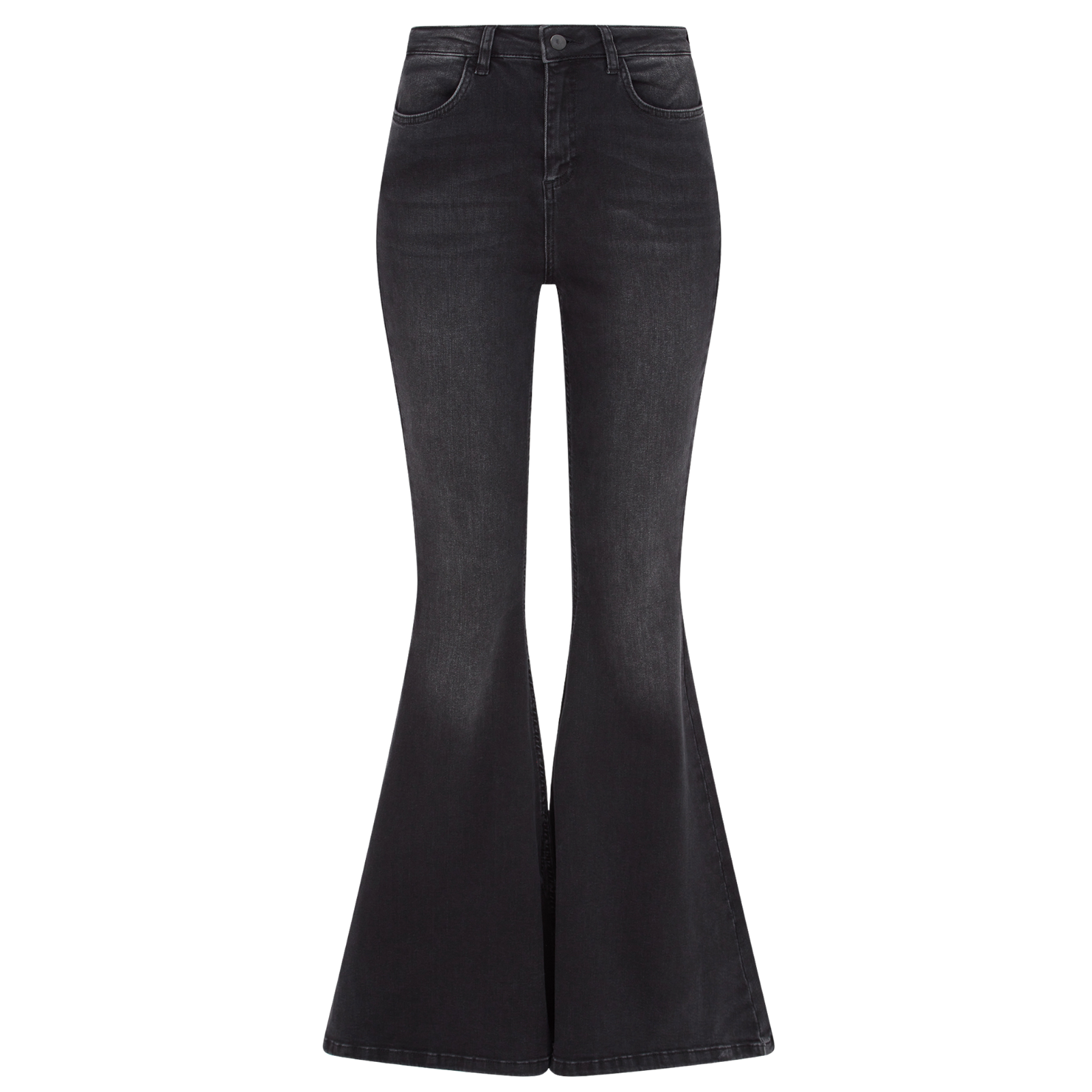 Ghost image of Little Lies Hendrix high-waisted denim flares with wide leg silhouette and faded wash