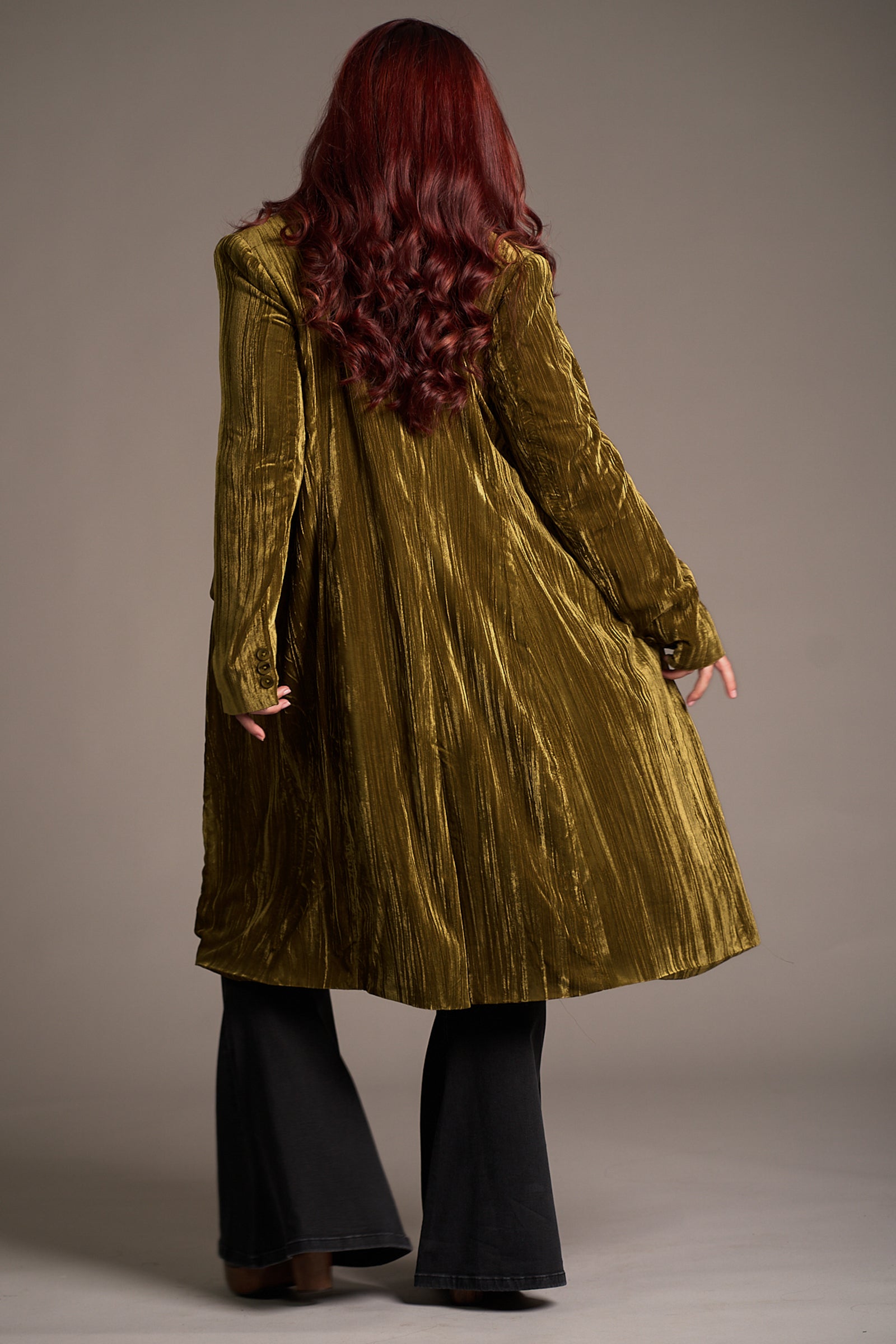 Jagger Olive Velvet Duster