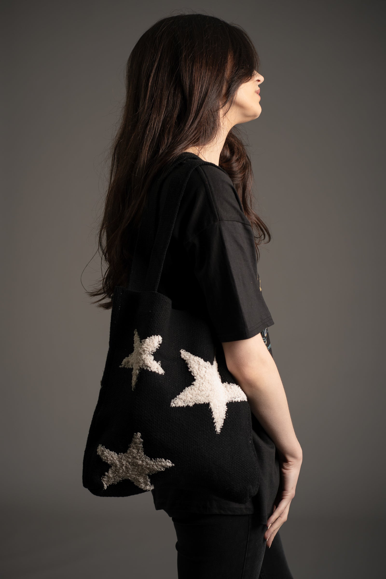 Knitted Star Tote Bag