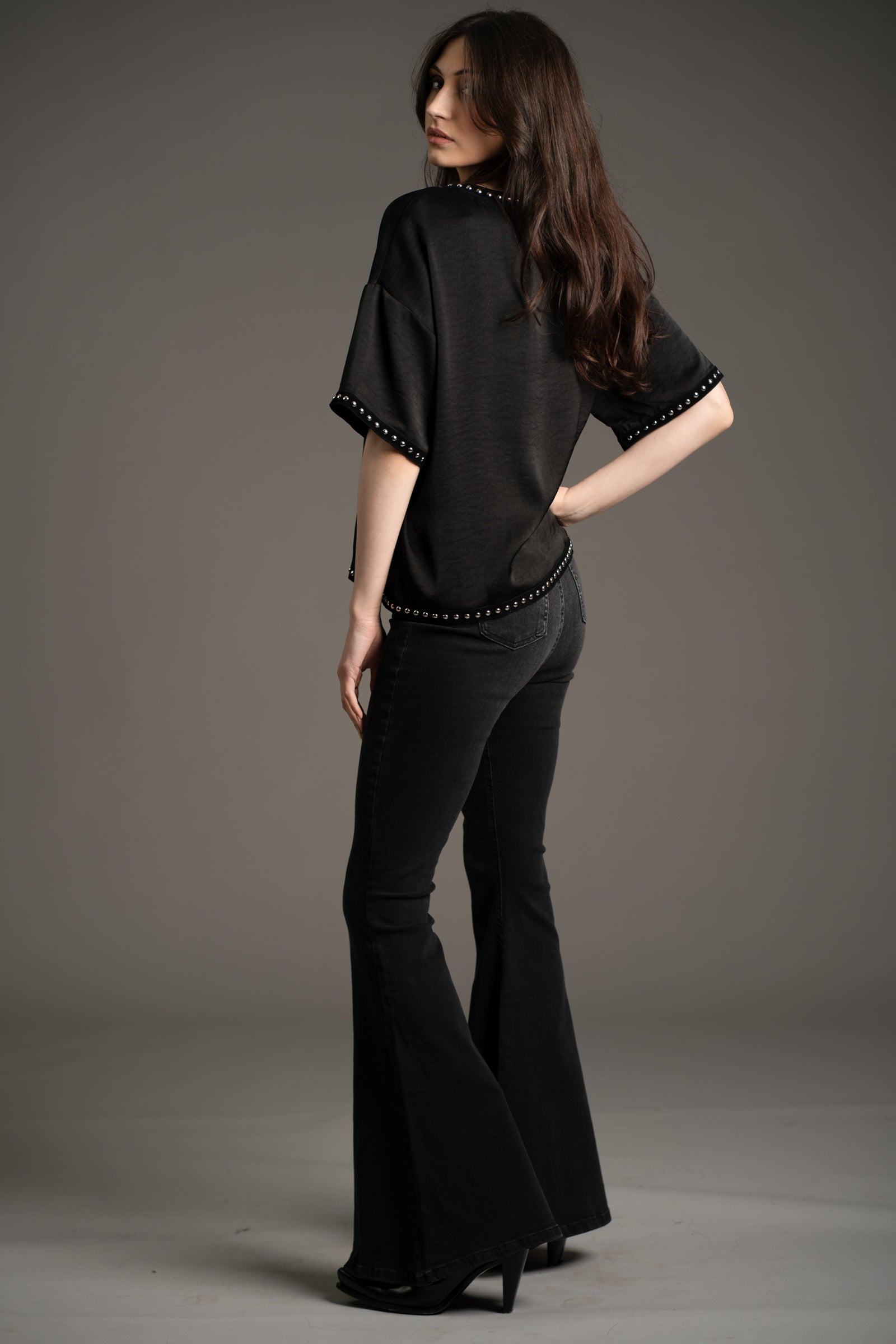 Lita Studded Satin Tee