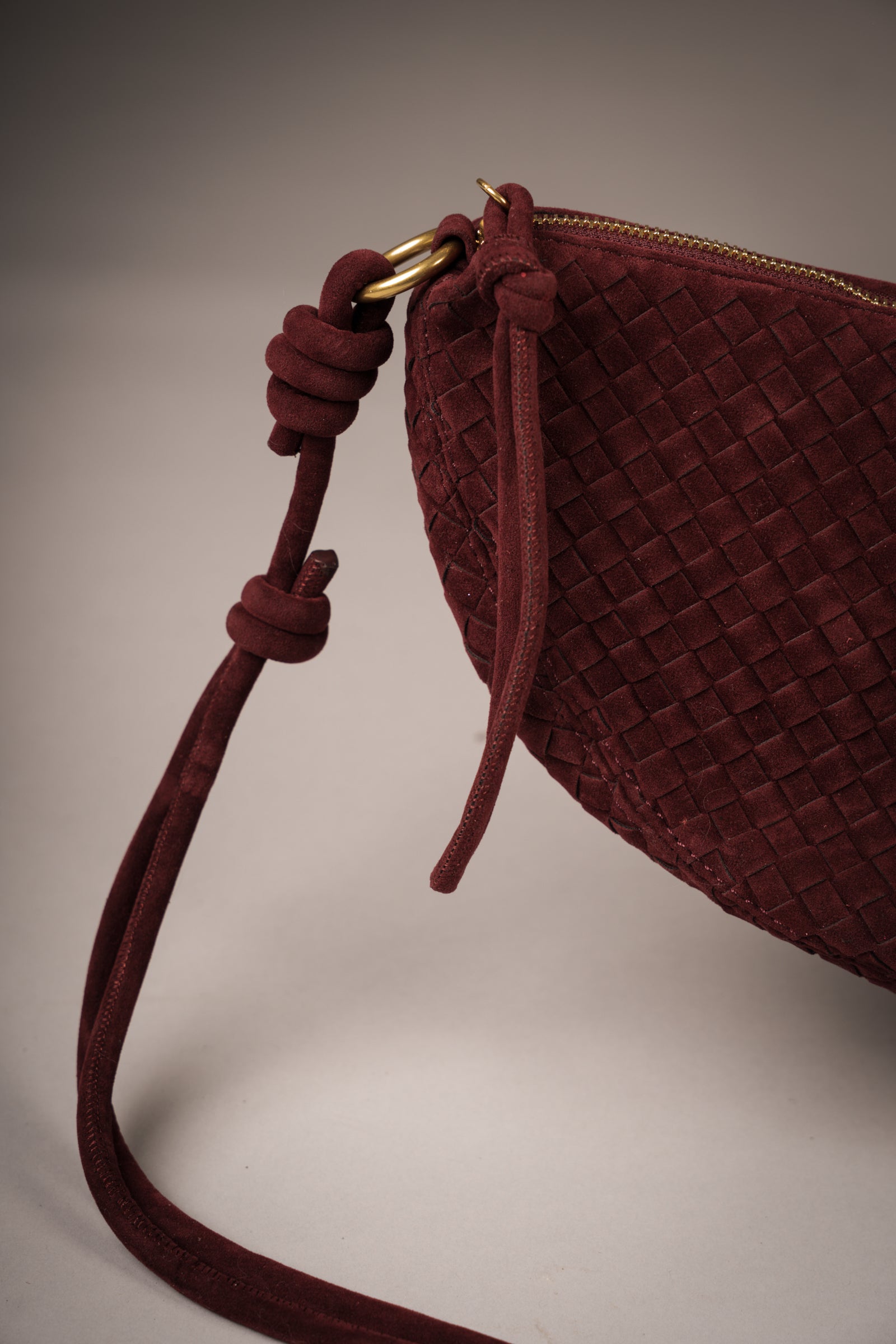 Cora Burgundy Braided Bag