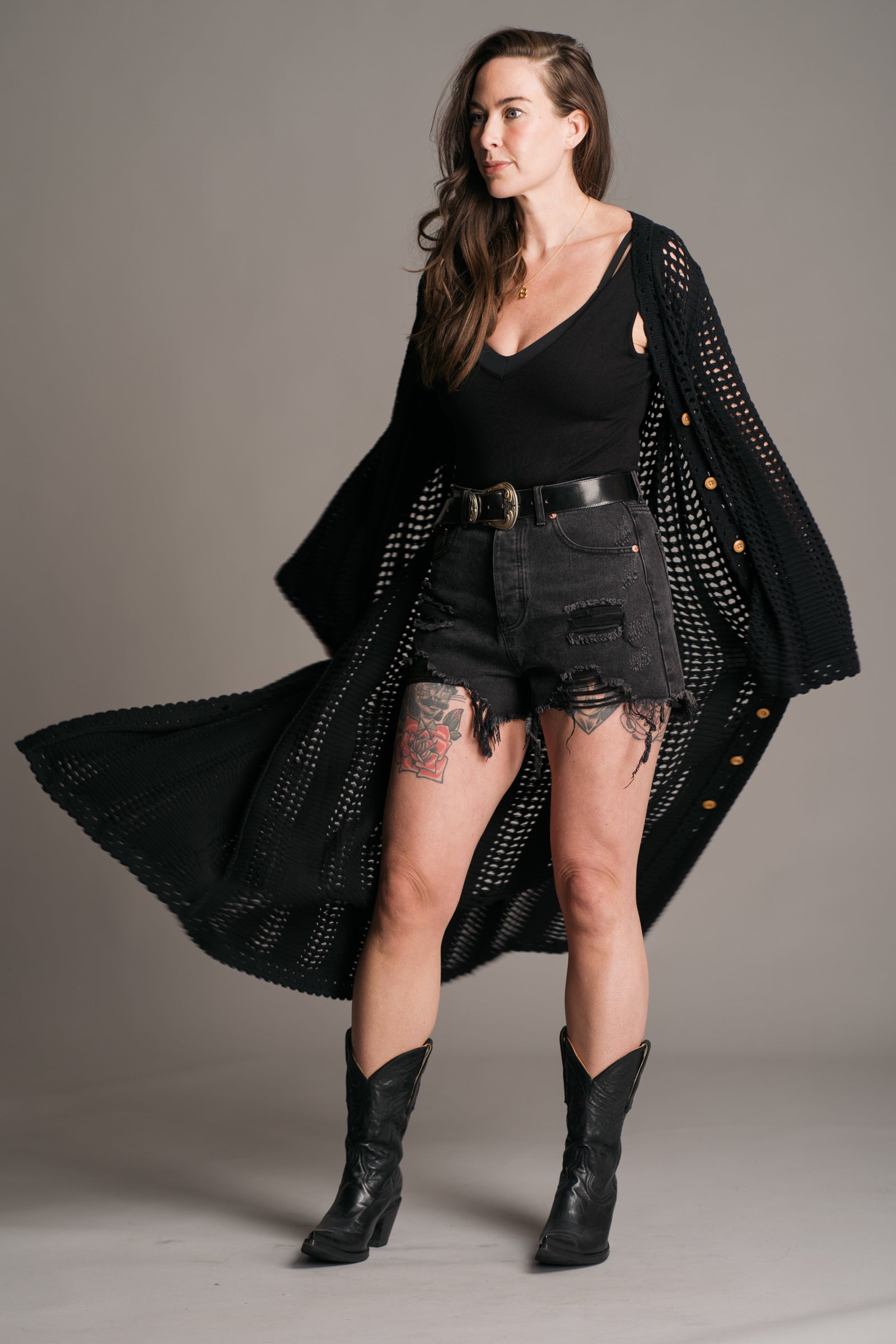 Marianne Black Knitted Maxi Dress