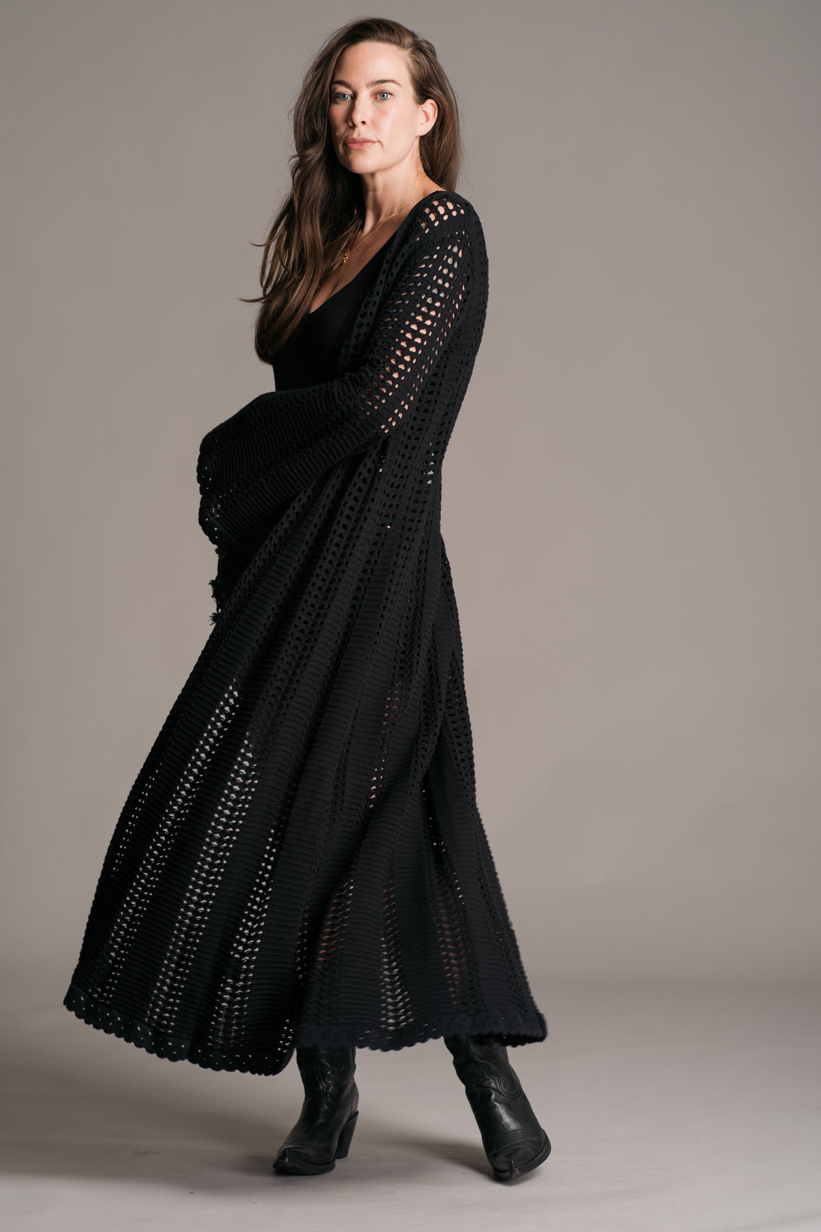 Marianne Black Knitted Maxi Dress