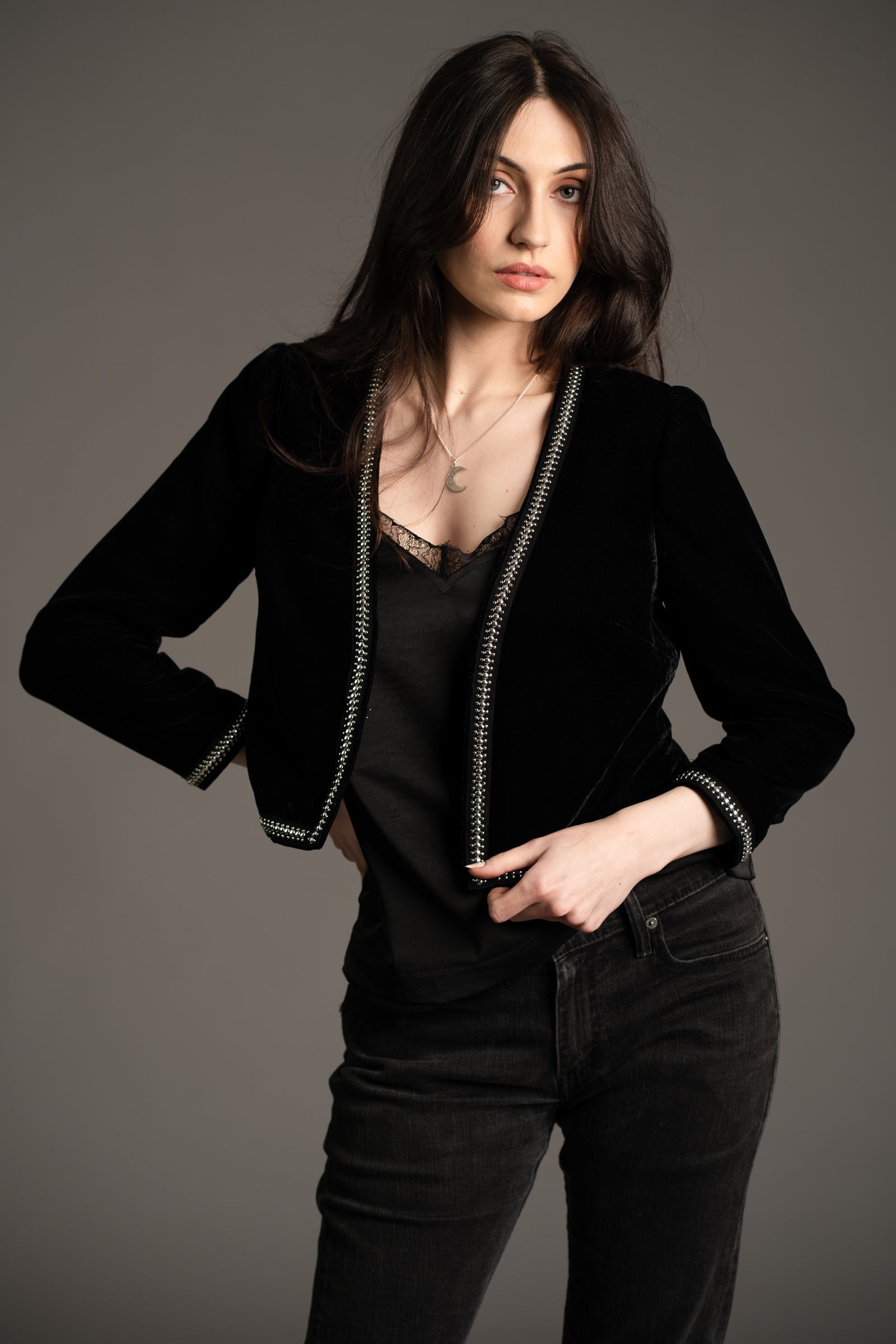 Metal Guru Studded Velvet Jacket