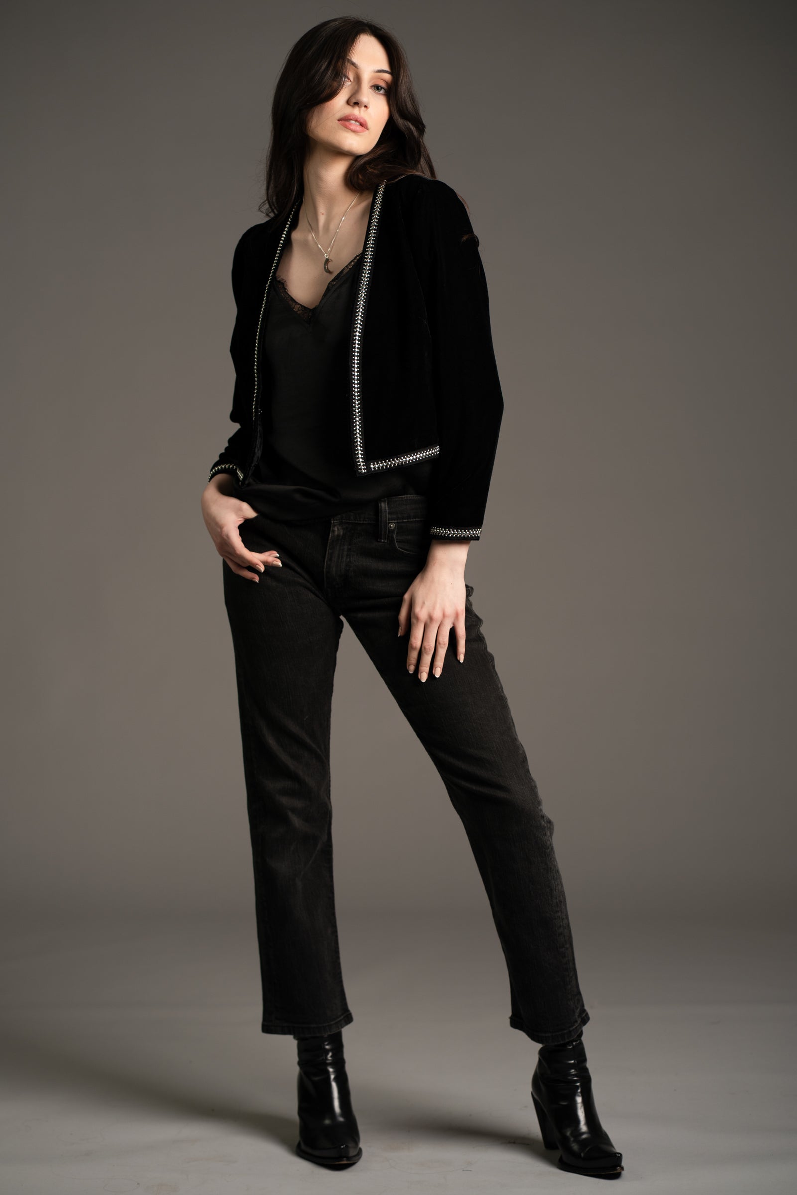 Metal Guru Studded Velvet Jacket