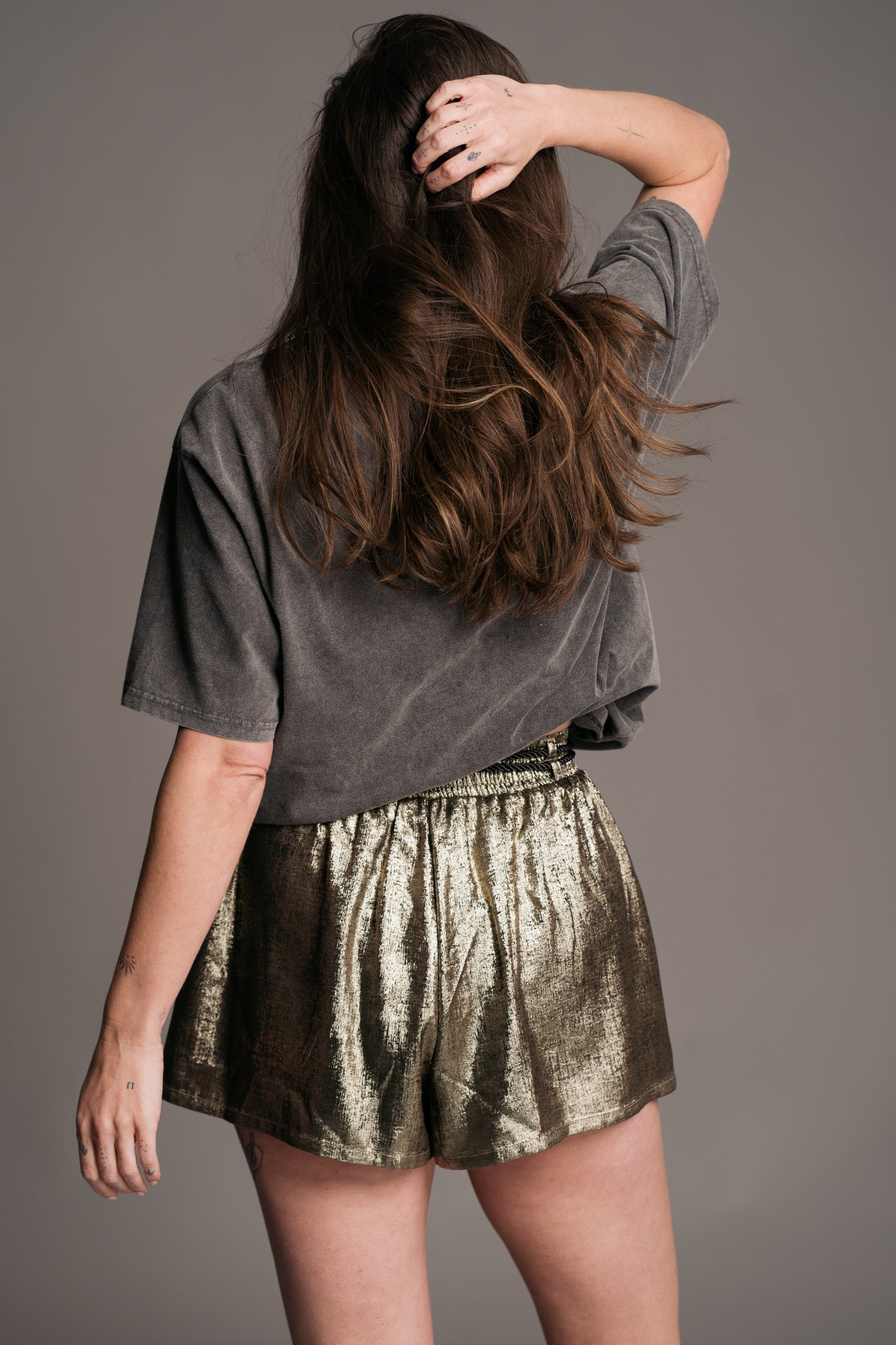 Woodstock Metallic Flippy Shorts