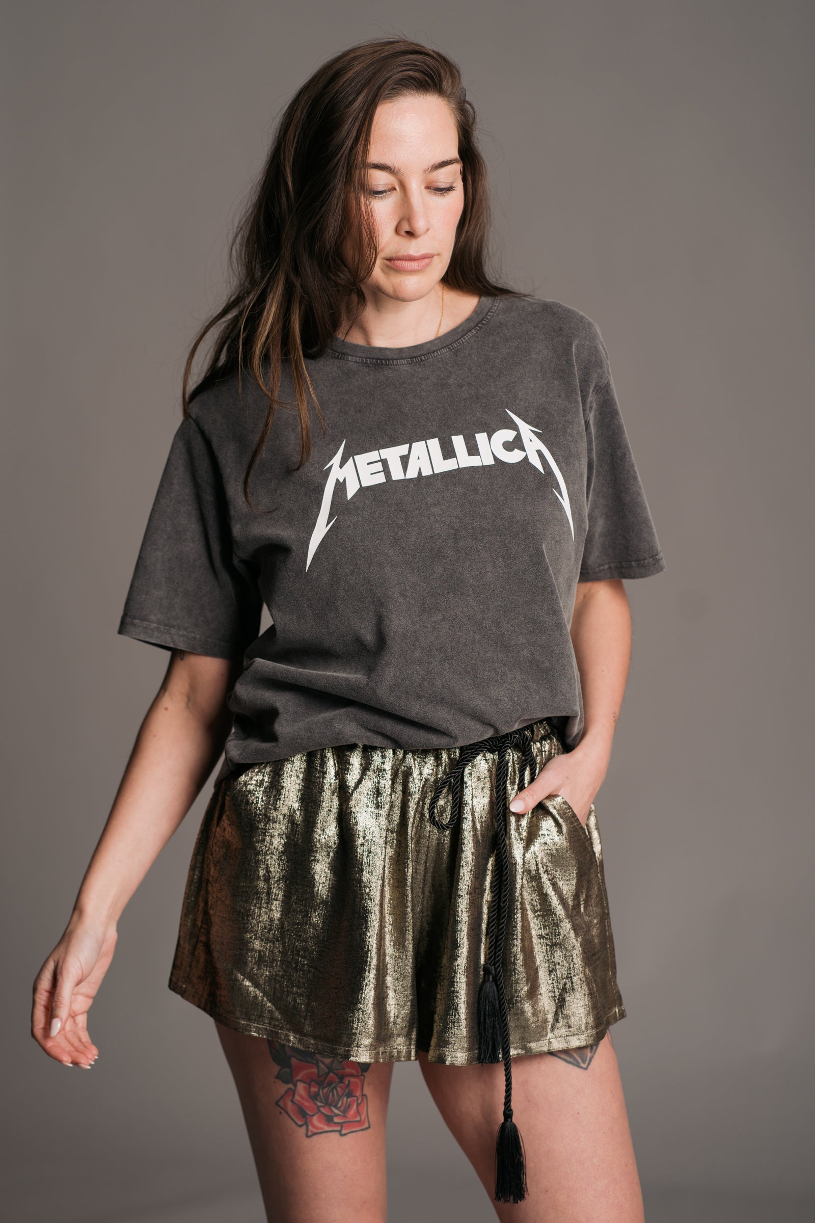 Woodstock Metallic Flippy Shorts