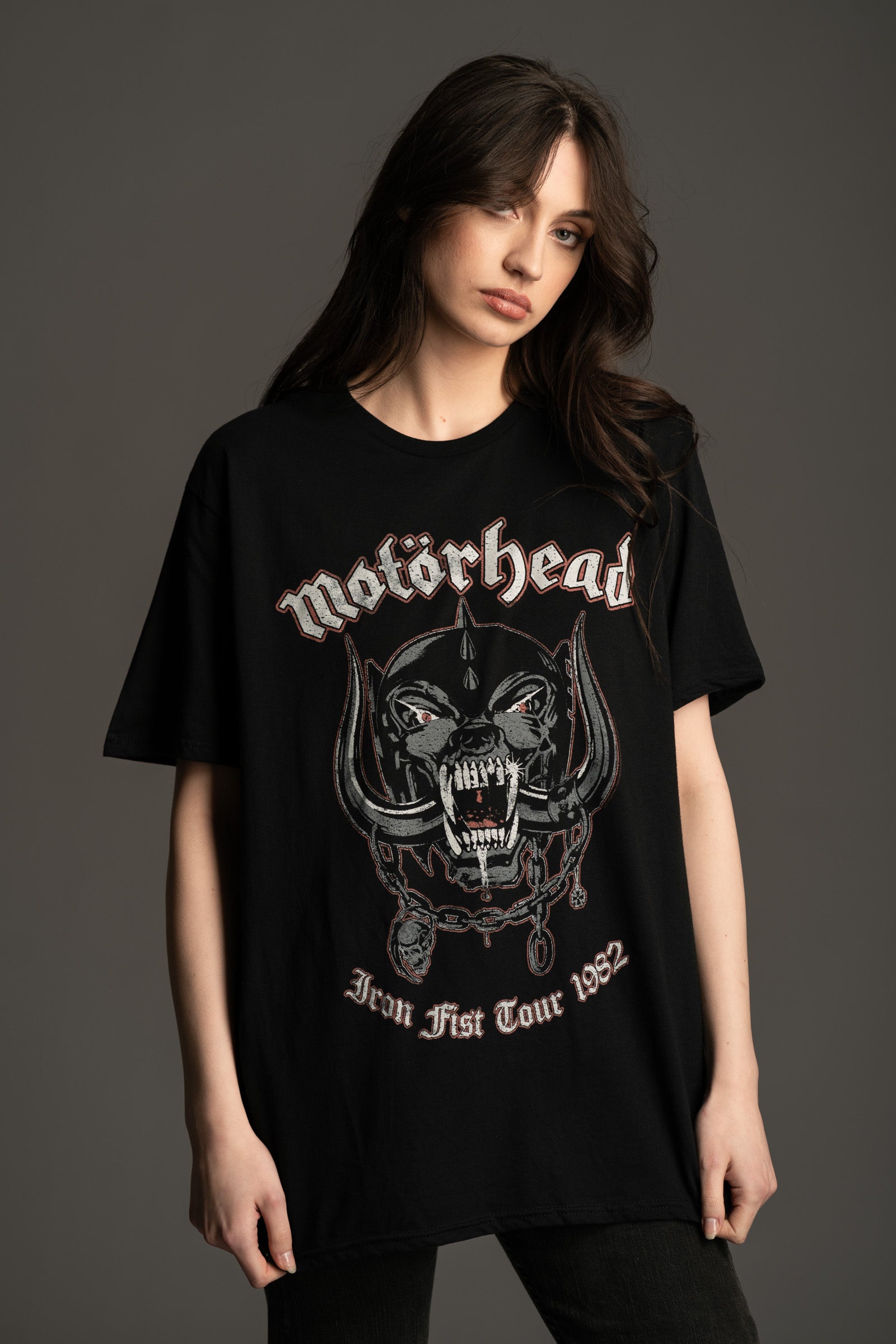 Motorhead War Pig Band Tee front model view on black base from Little Lies