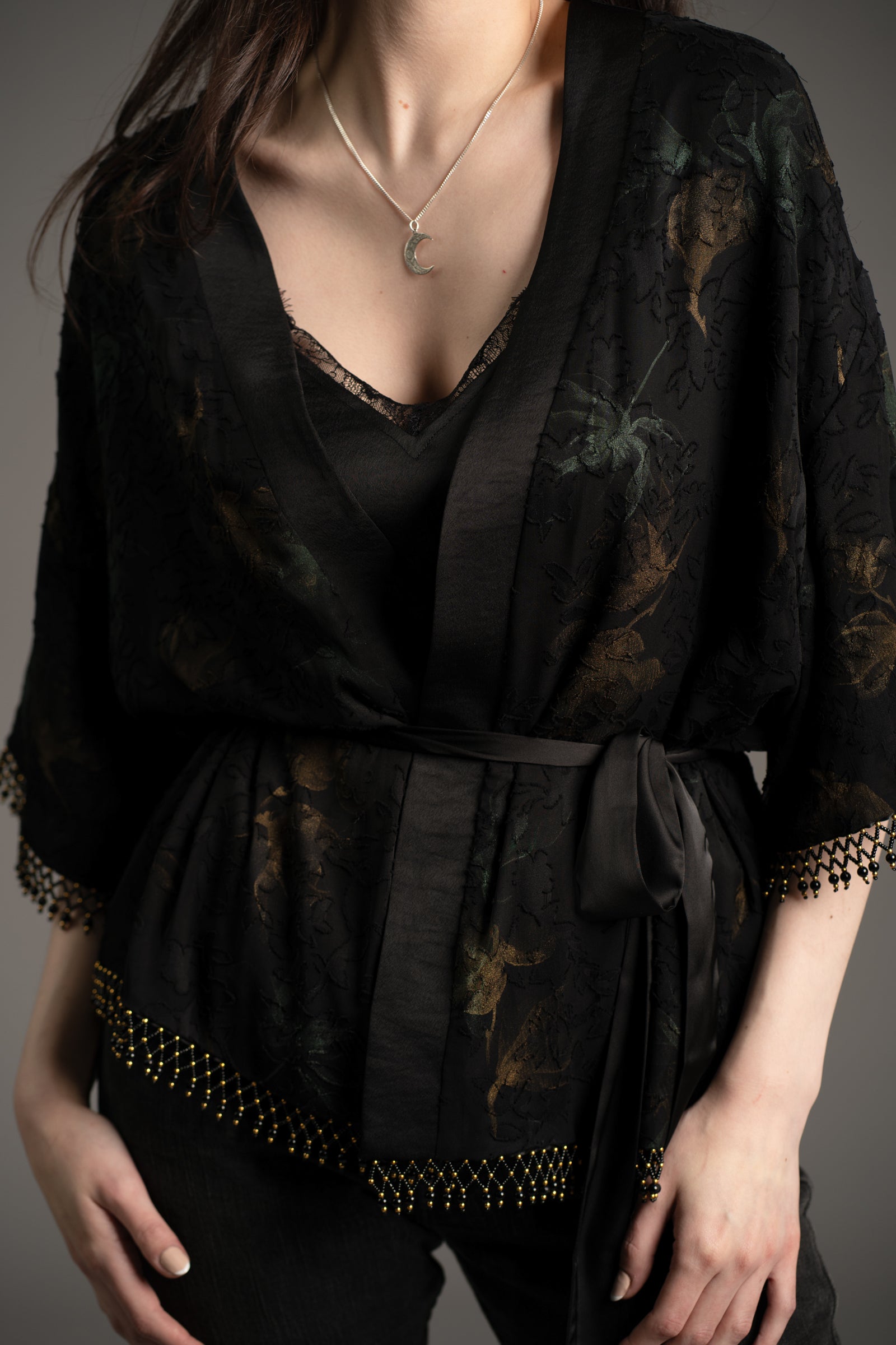 Ophelia Beaded Chiffon Kimono