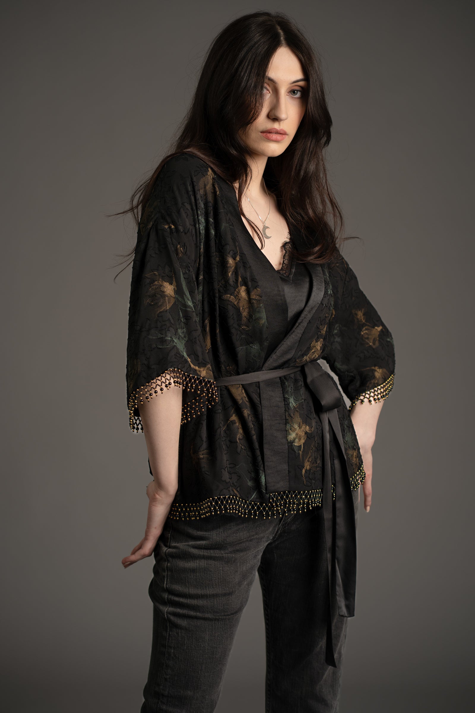 Ophelia Beaded Chiffon Kimono