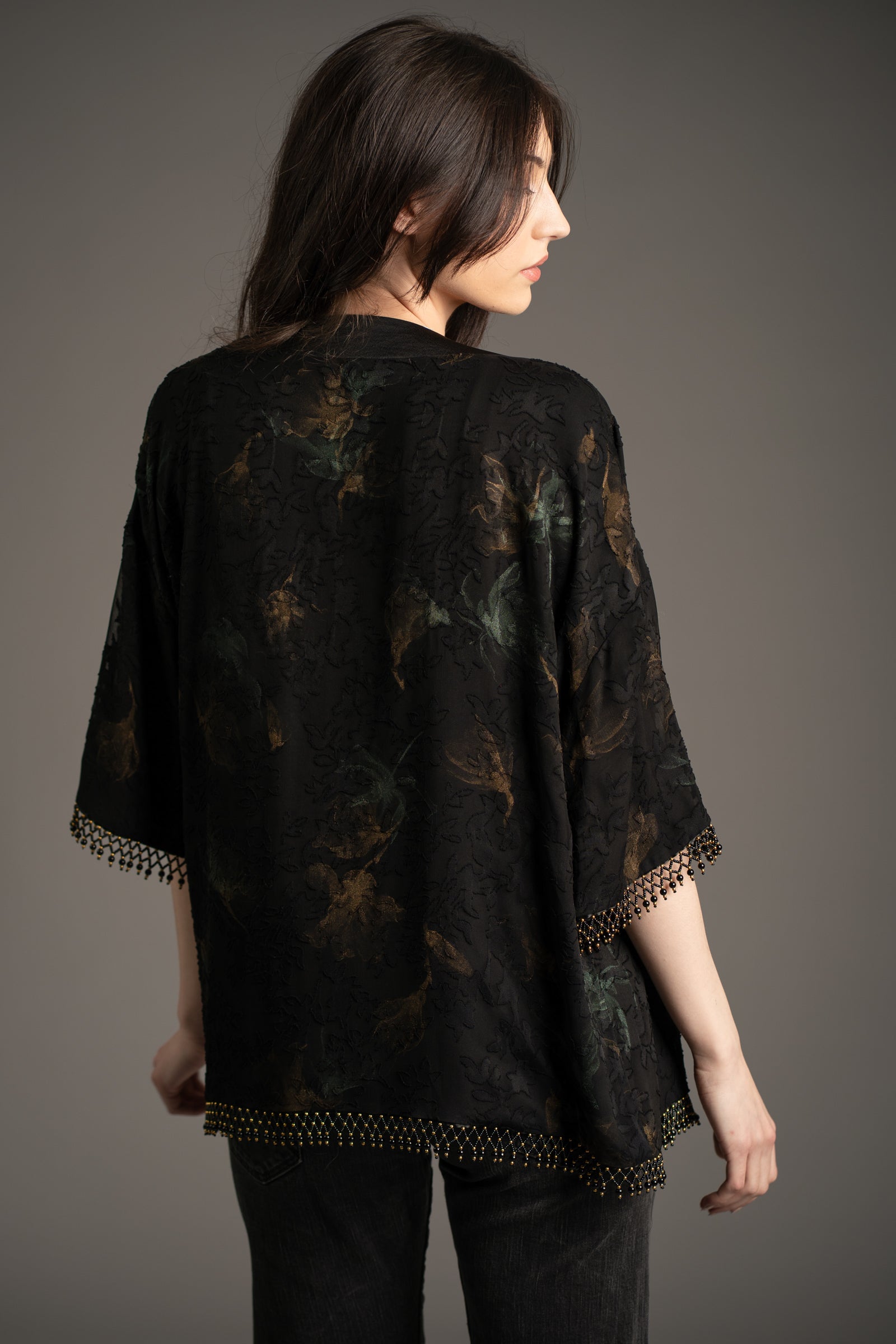 Ophelia Beaded Chiffon Kimono