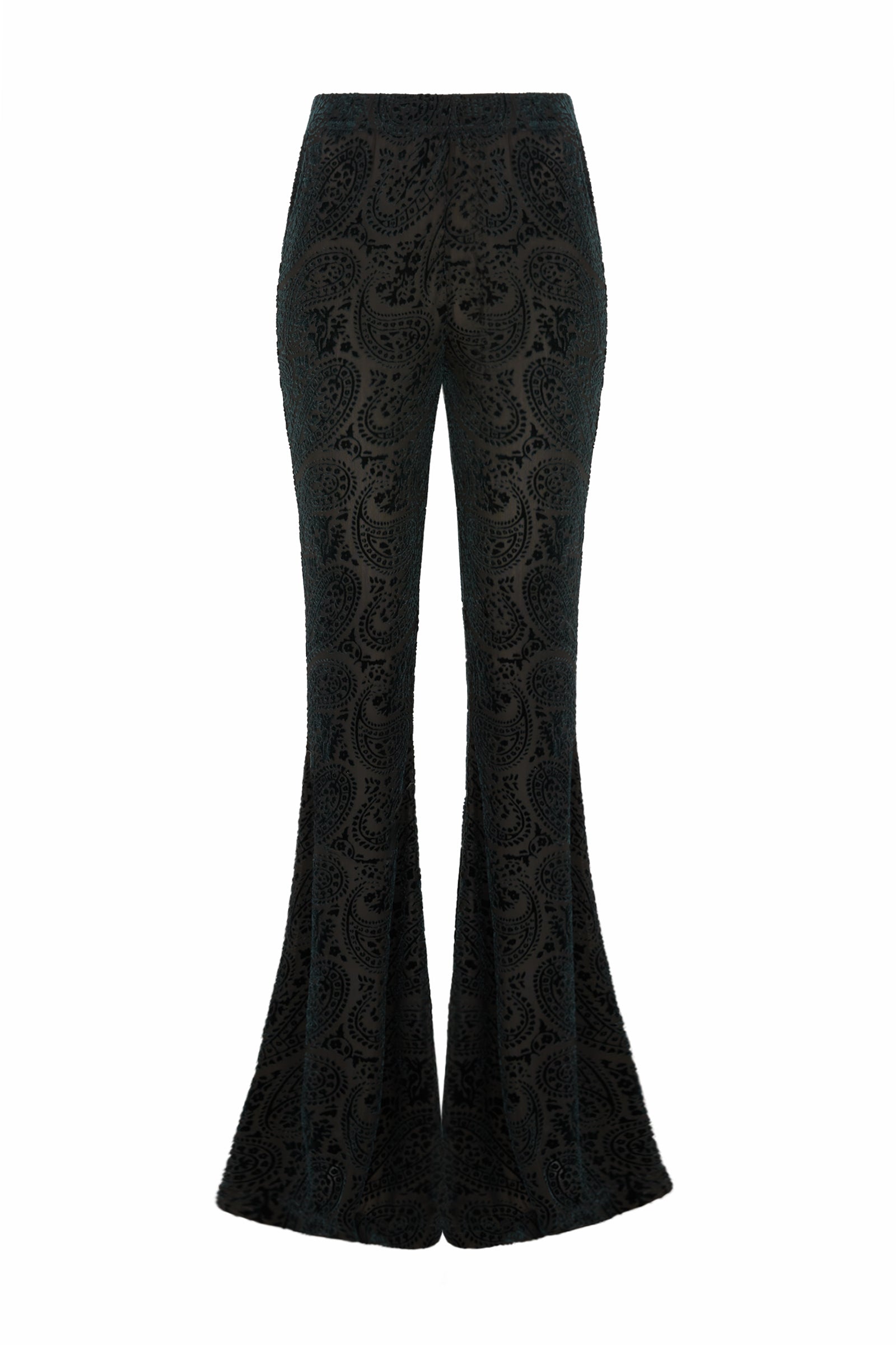 Hendrix Teal Devore Velvet Flares