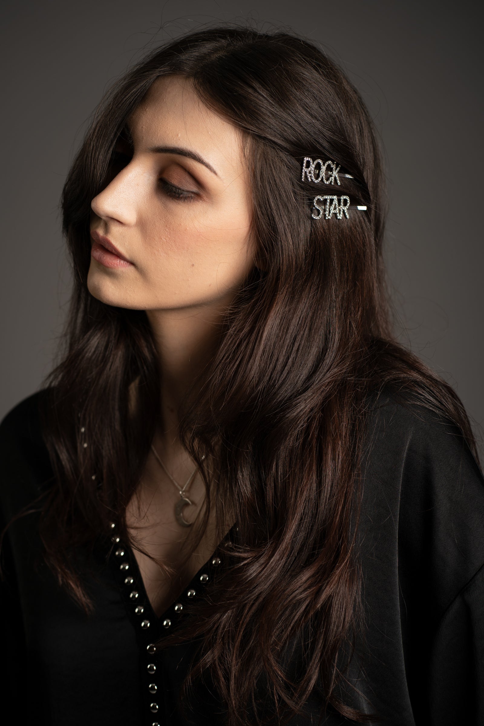 Rock Star Diamante Hair Slides
