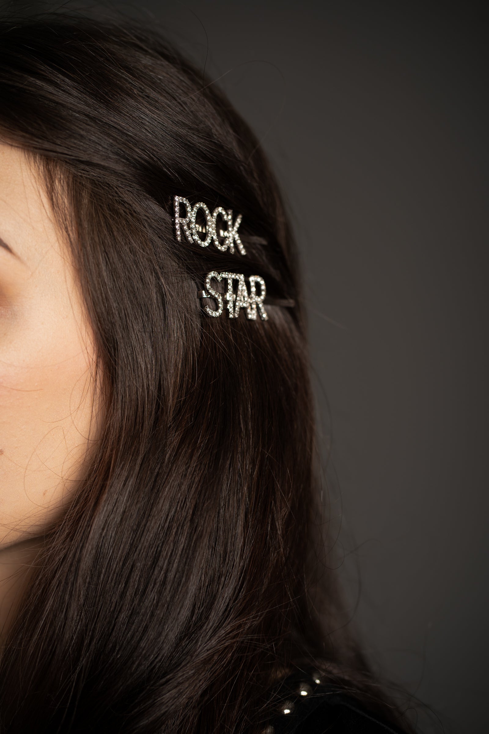 Rock Star Diamante Hair Slides