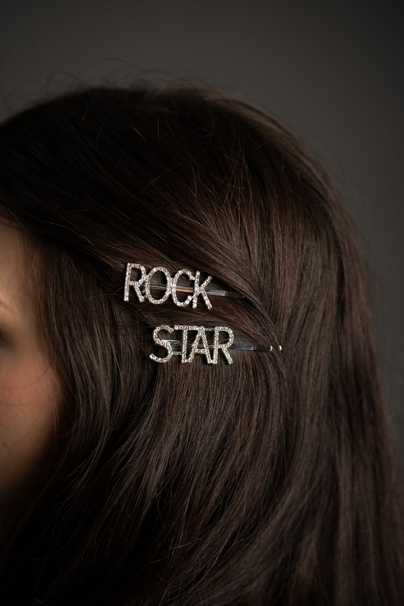 Rock Star Diamante Hair Slides