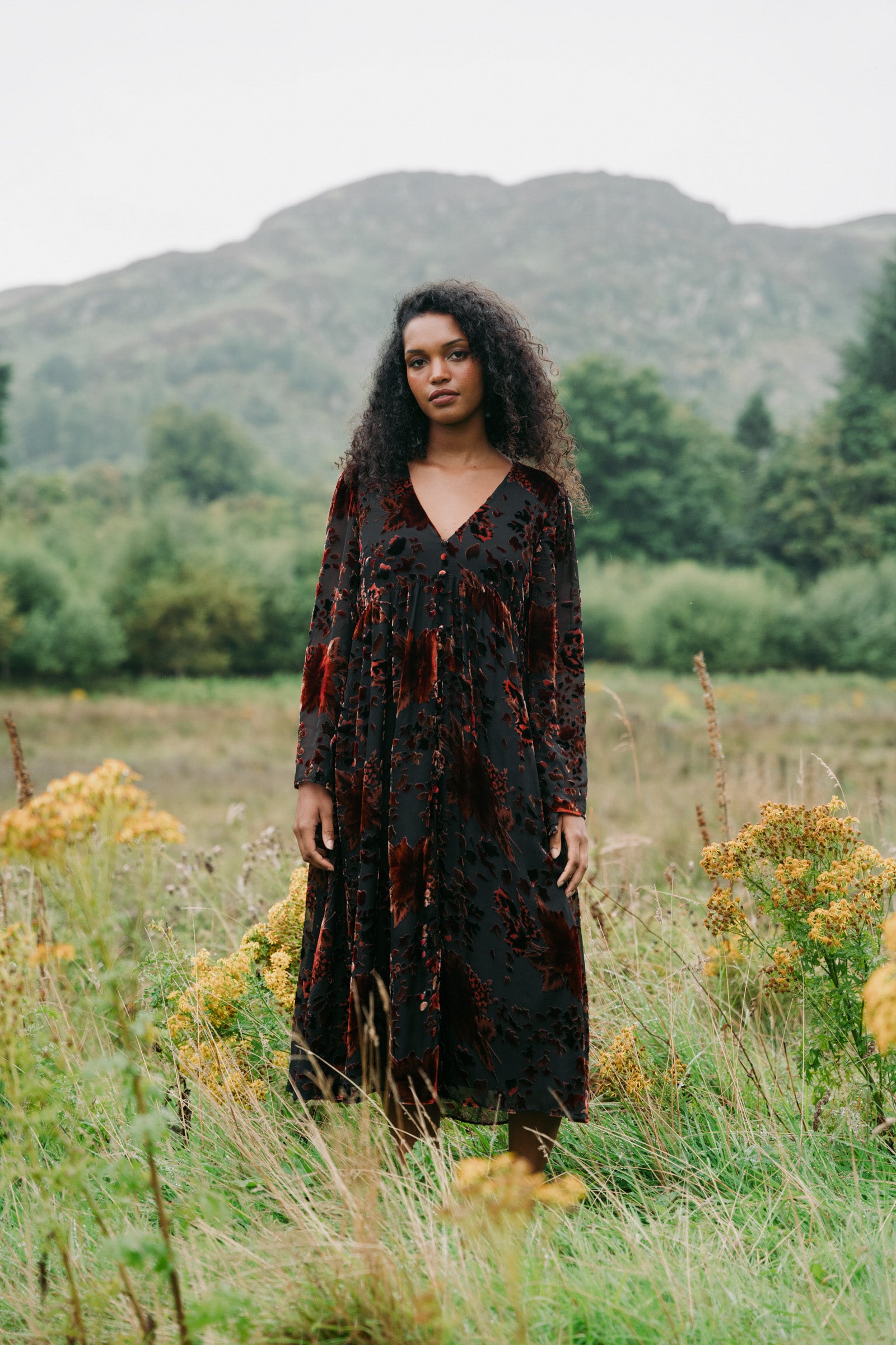 Rooms on Fire Devore Midi Dress