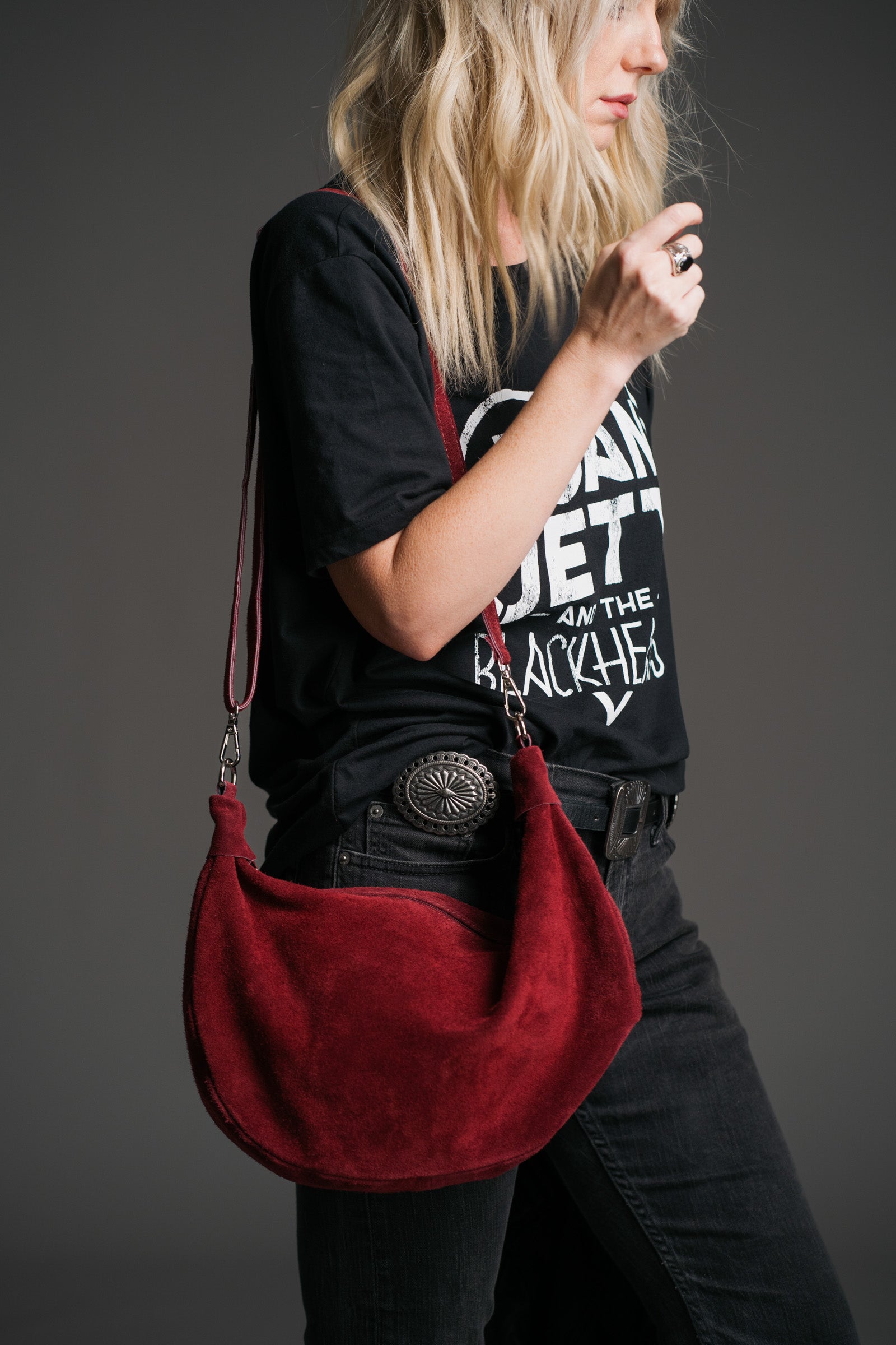 Sienna Oxblood Genuine Suede Sling Bag