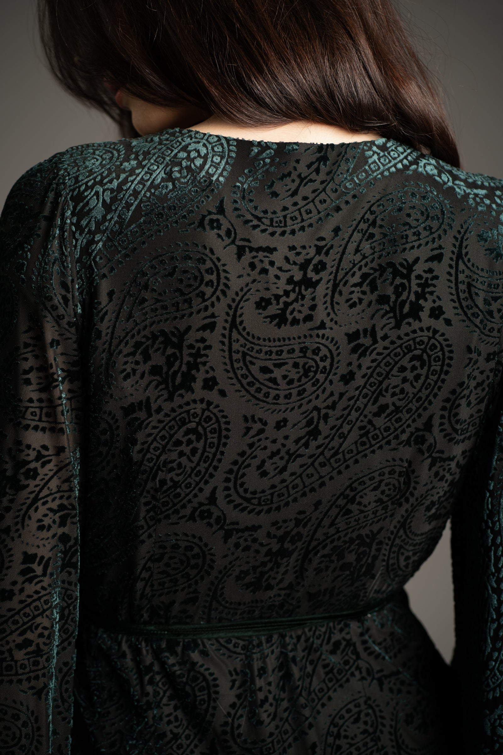 Siren Teal Devore Wrap Dress