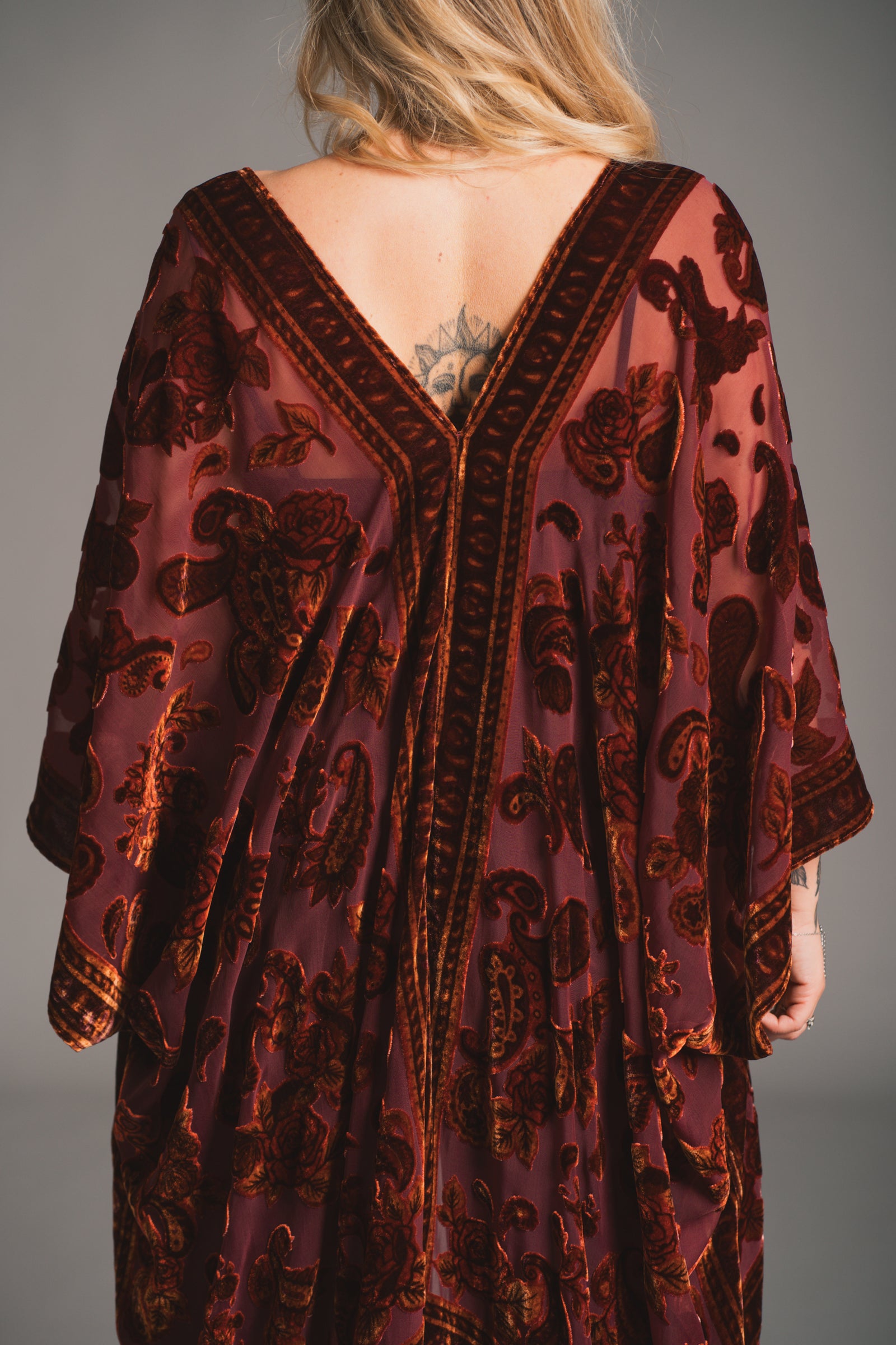 Stevie Plum Paisley Devore Kimono