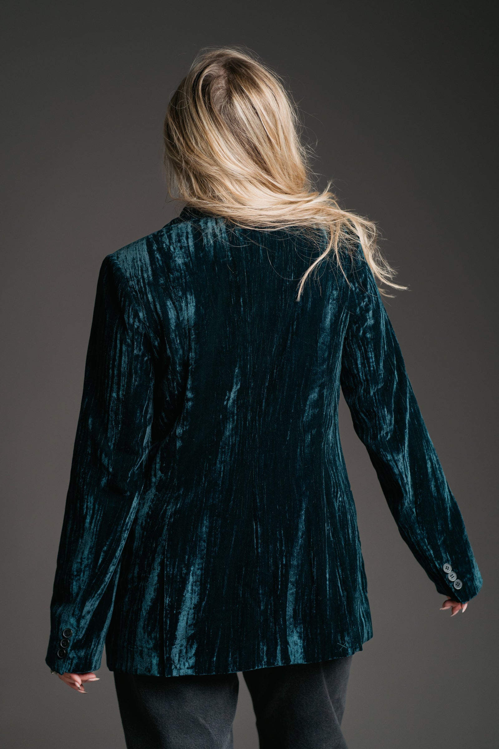 Jagger Teal Velvet Blazer