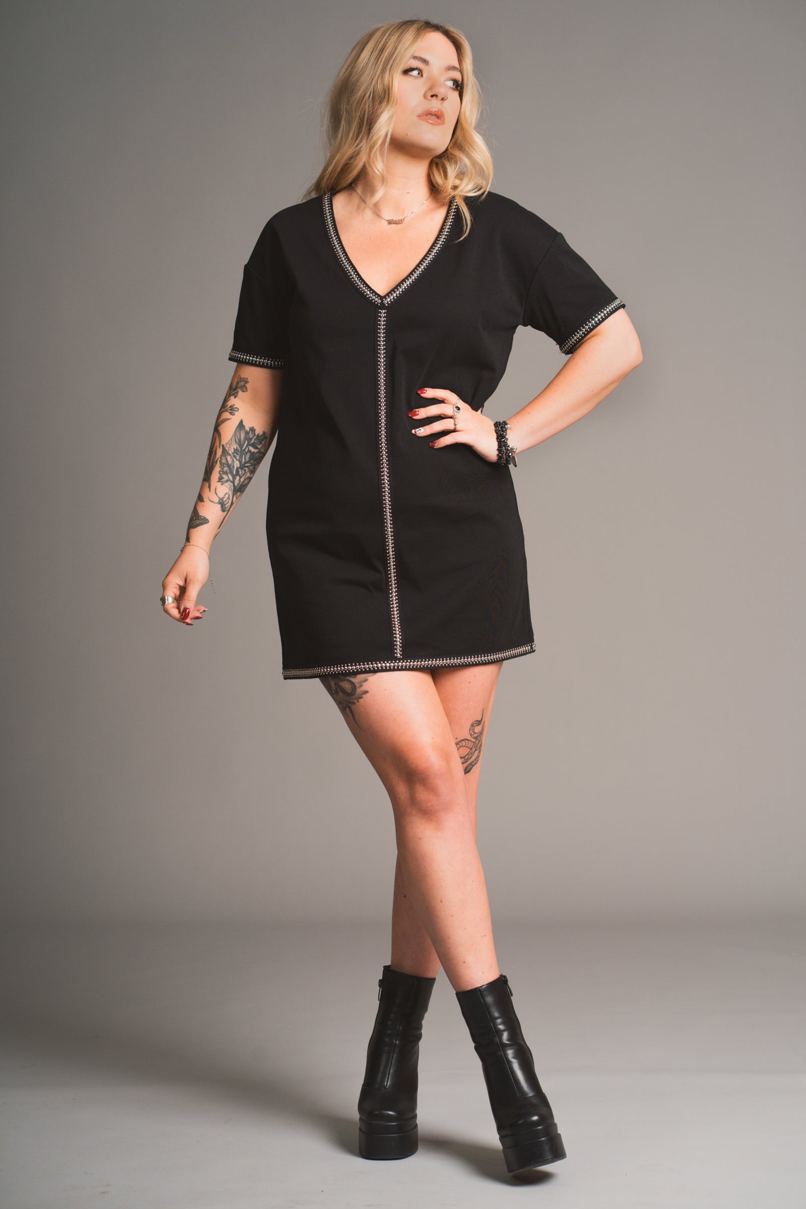 Ziggy Studded T-Shirt Dress