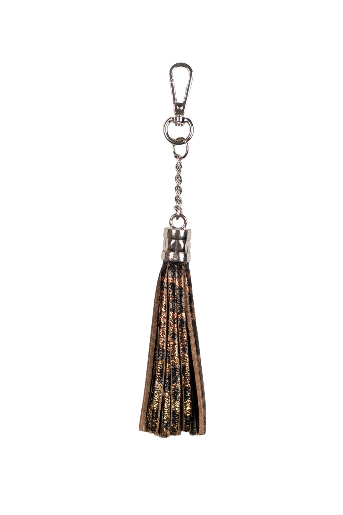 Leopard Genuine Leather Tassel Bag Charm
