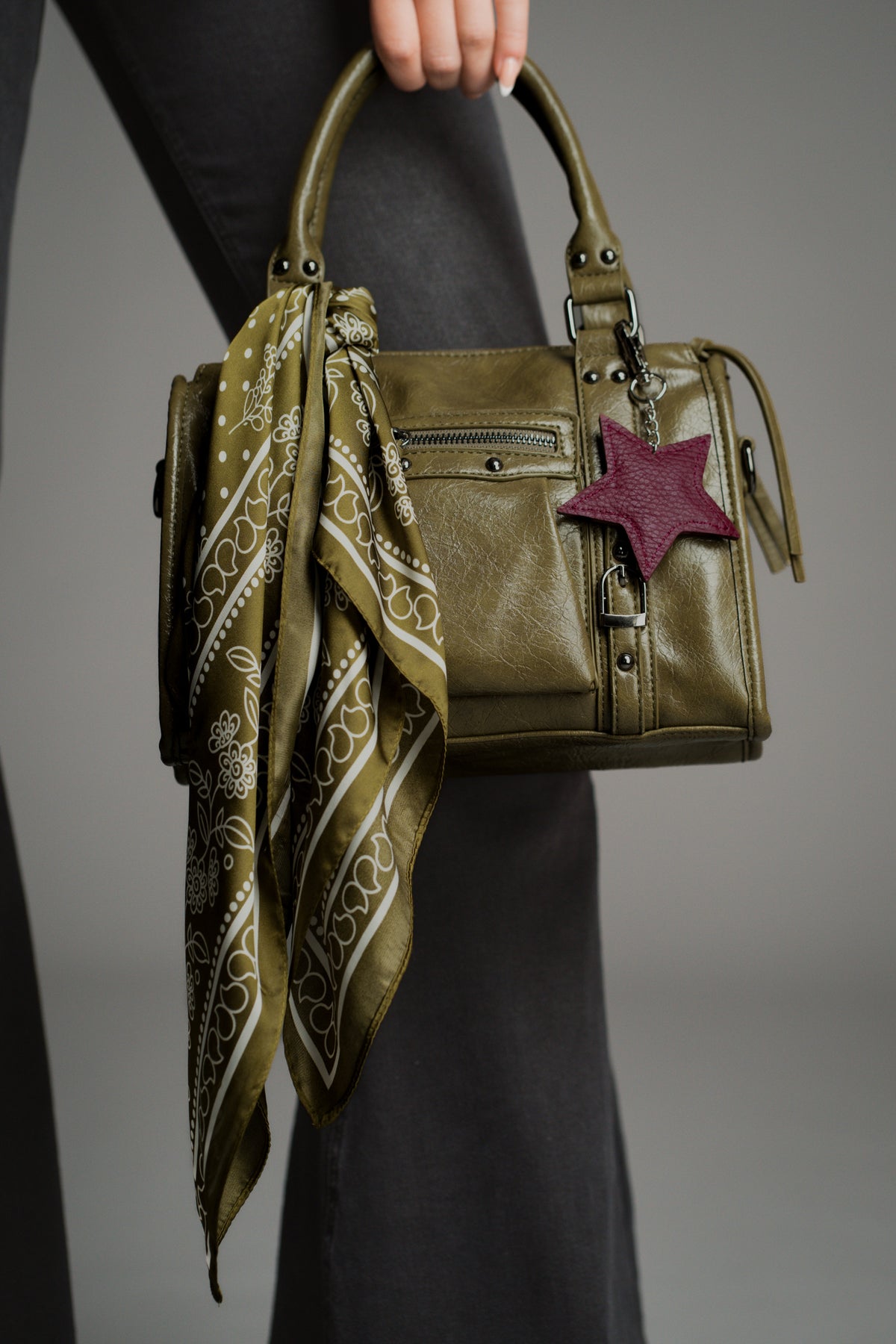 Olive Satin Bandana