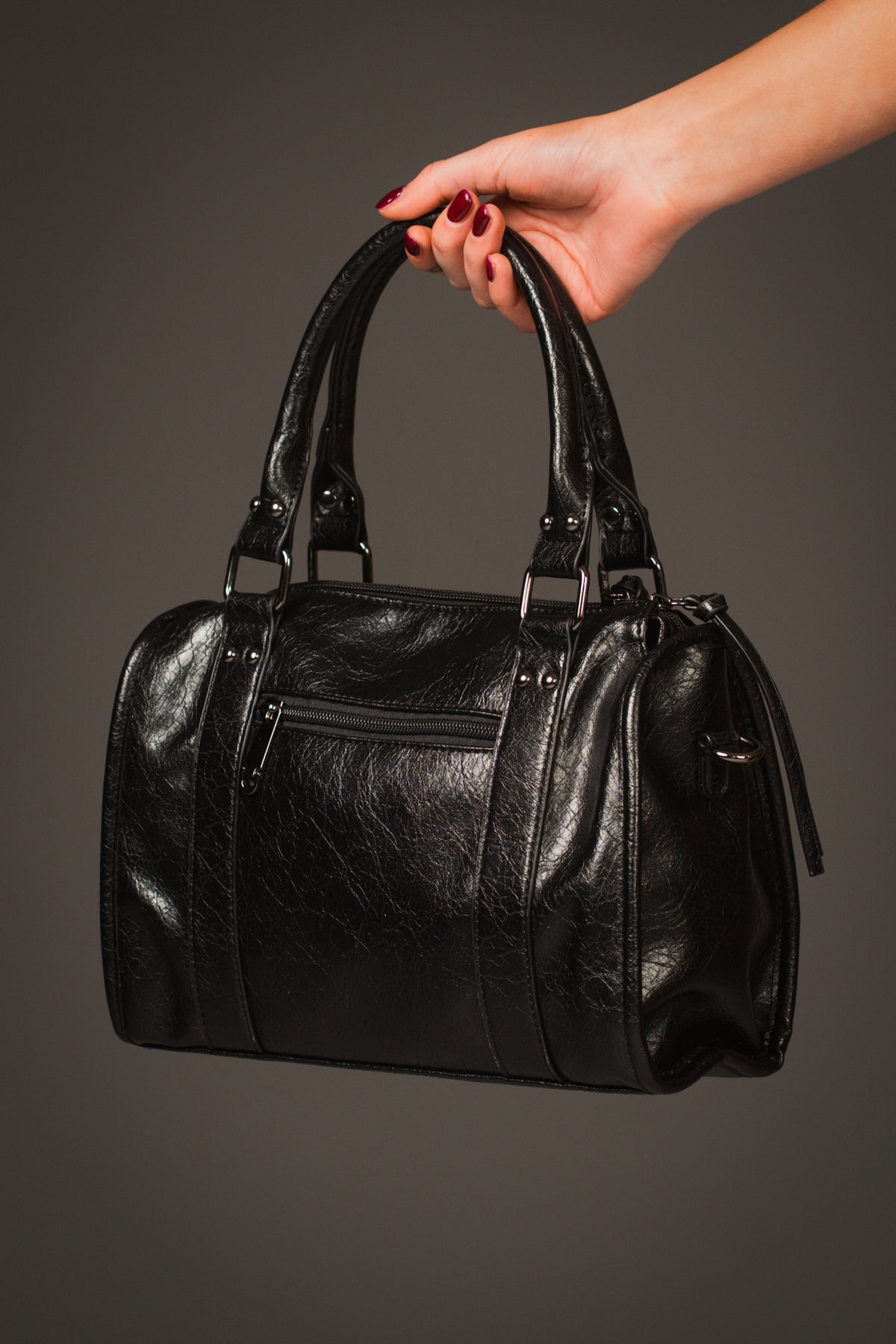 Taylor Black Faux Leather Bag