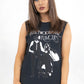 Model wearing Fleetwood Mac Rumours Vest - black fleetwood mac album cover band tee vest