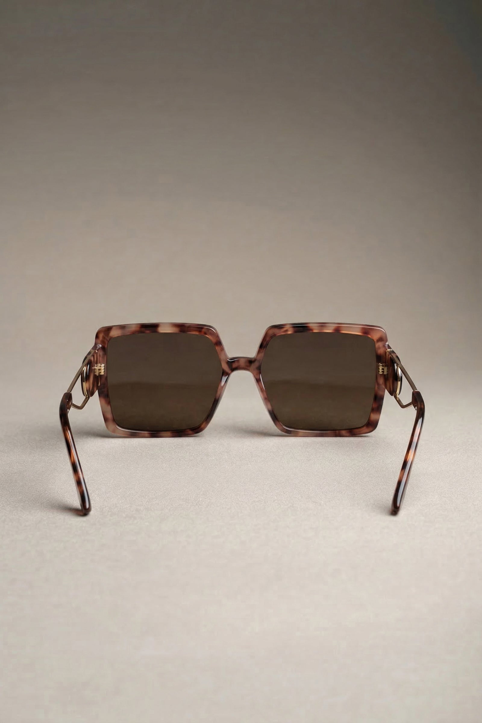 Andie Oversized square tortoiseshell sunglasses folded showing frame shape