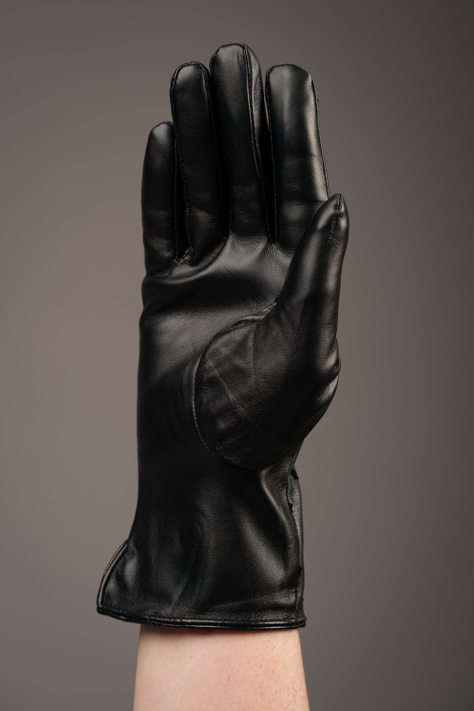 Black Star Faux Leather Gloves