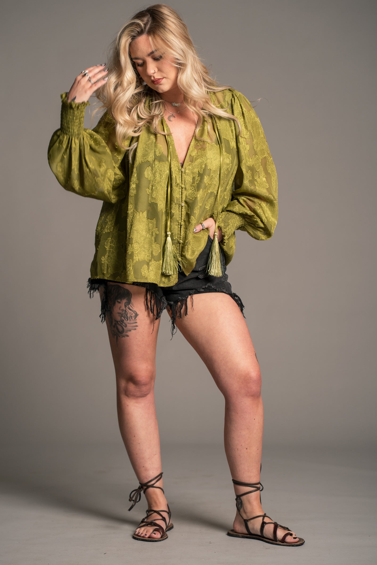 Cassia Chiffon Smock Top
