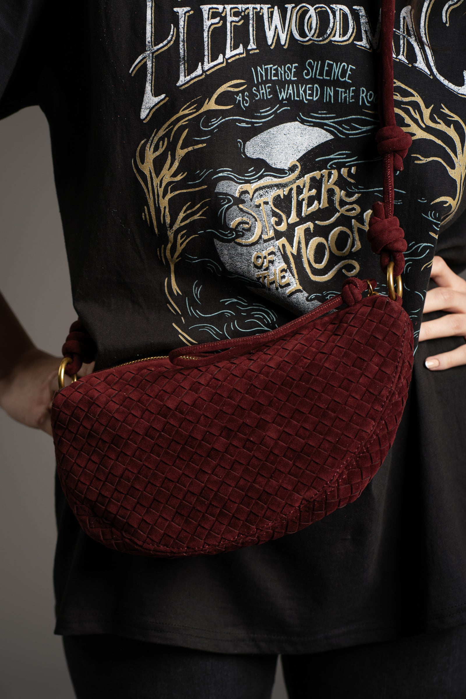 Cora Burgundy Braided Bag